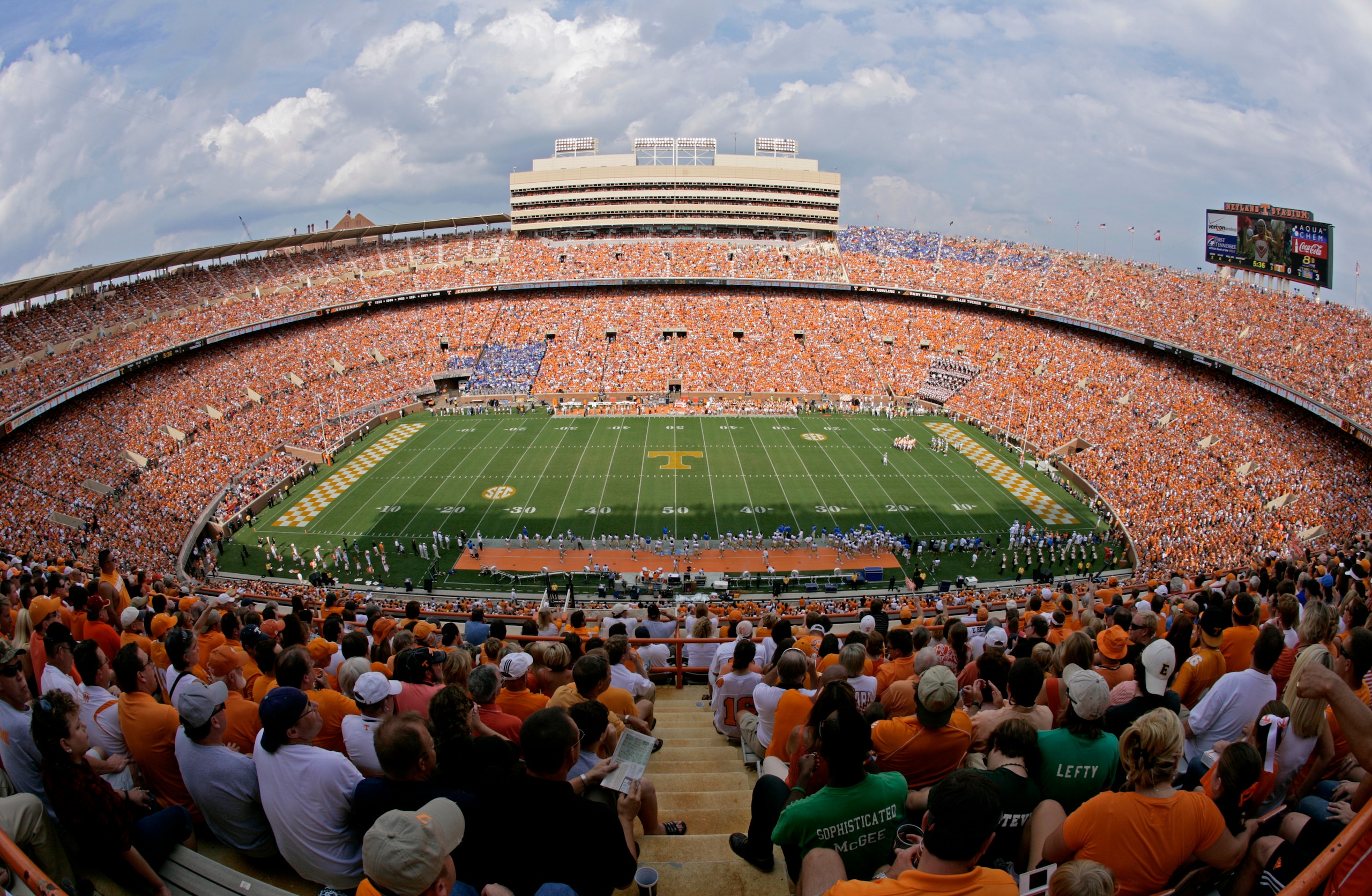 KNOXVILLE, TN - SEPTEMBER 12: A general view during a game between the UCLA Bruins and the Tennessee Volunteers on September 12, 2009 at Neyland Stadium in Knoxville, Tennessee. The Bruins beat the Volunteers 19-15. (Photo by Joe Murphy/Getty Images) KNOXVILLE, TN - SEPTEMBER 12: A general view during a game between the UCLA Bruins and the Tennessee Volunteers on September 12, 2009 at Neyland Stadium in Knoxville, Tennessee. The Bruins beat the Volunteers 19-15. (Photo by Joe Murphy/Getty Images)