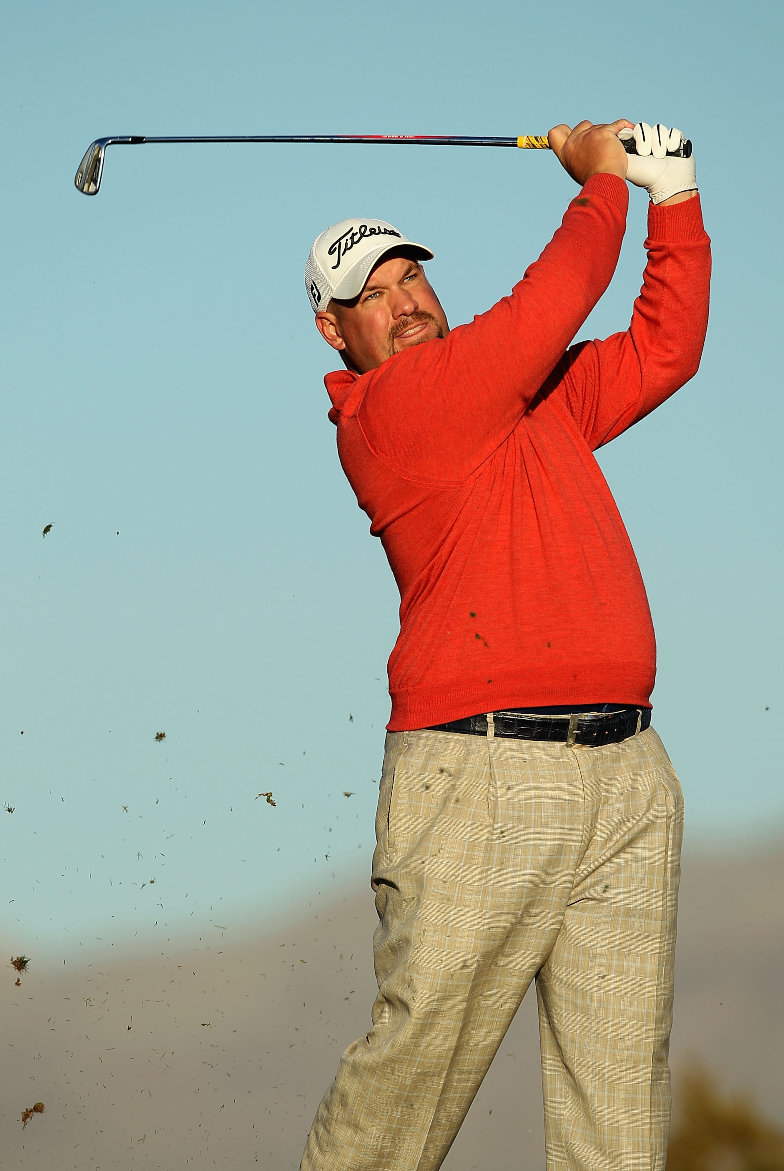SCOTTSDALE, AZ - FEBRUARY 04:  Brendon de Jonge hits a tee shot on the 12th hole during the second round of the Waste Management Phoenix Open at TPC Scottsdale on February 4, 2011 in Scottsdale, Arizona.  (Photo by Christian Petersen/Getty Images)