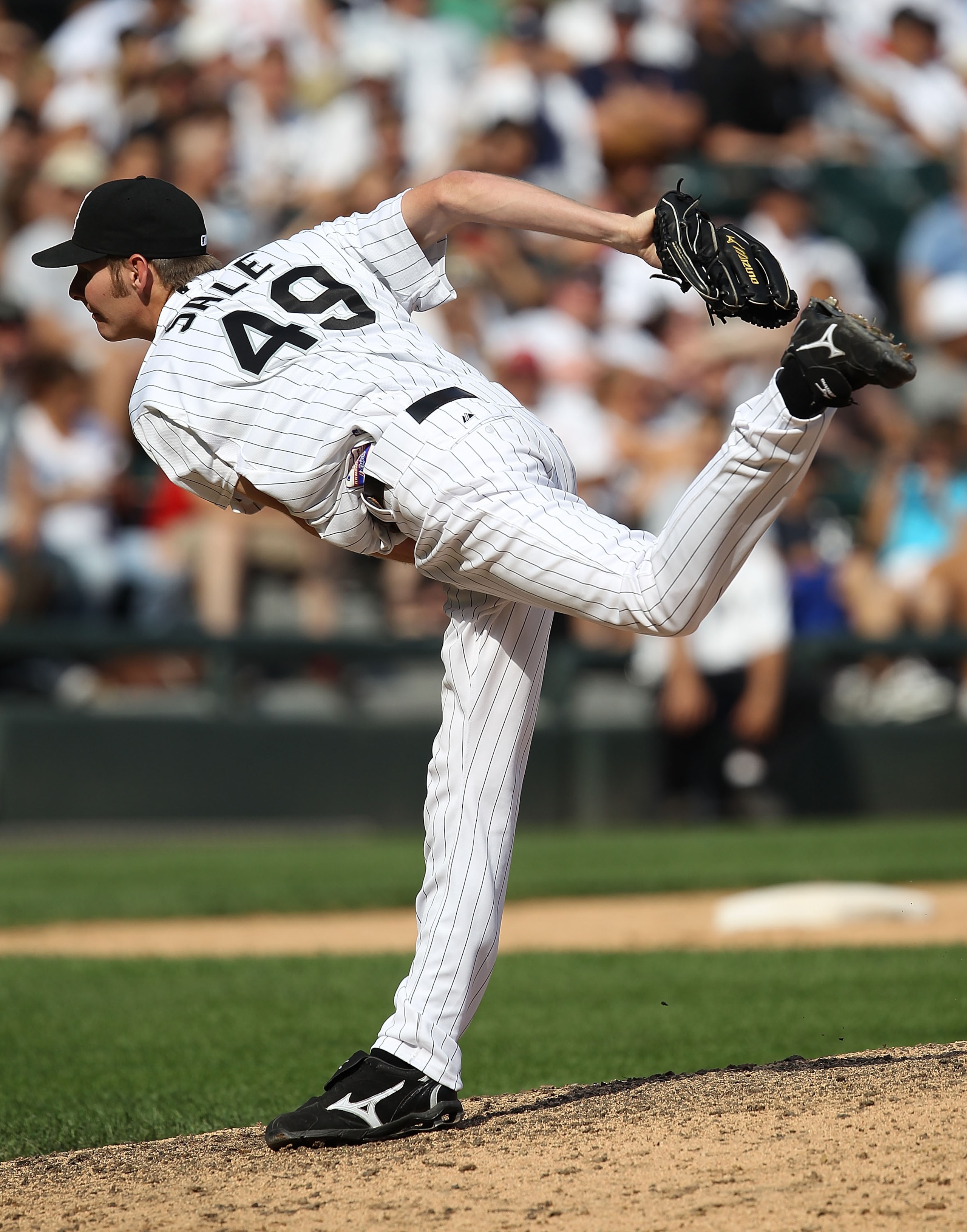 CHICAGO - AUGUST 29: Chris Sale #49 of the Chicago White Sox pitches against the New York Yankees at U.S. Cellular Field on August 29, 2010 in Chicago, Illinois. The Yankees defeated the White Sox 2-1. (Photo by Jonathan Daniel/Getty Images)