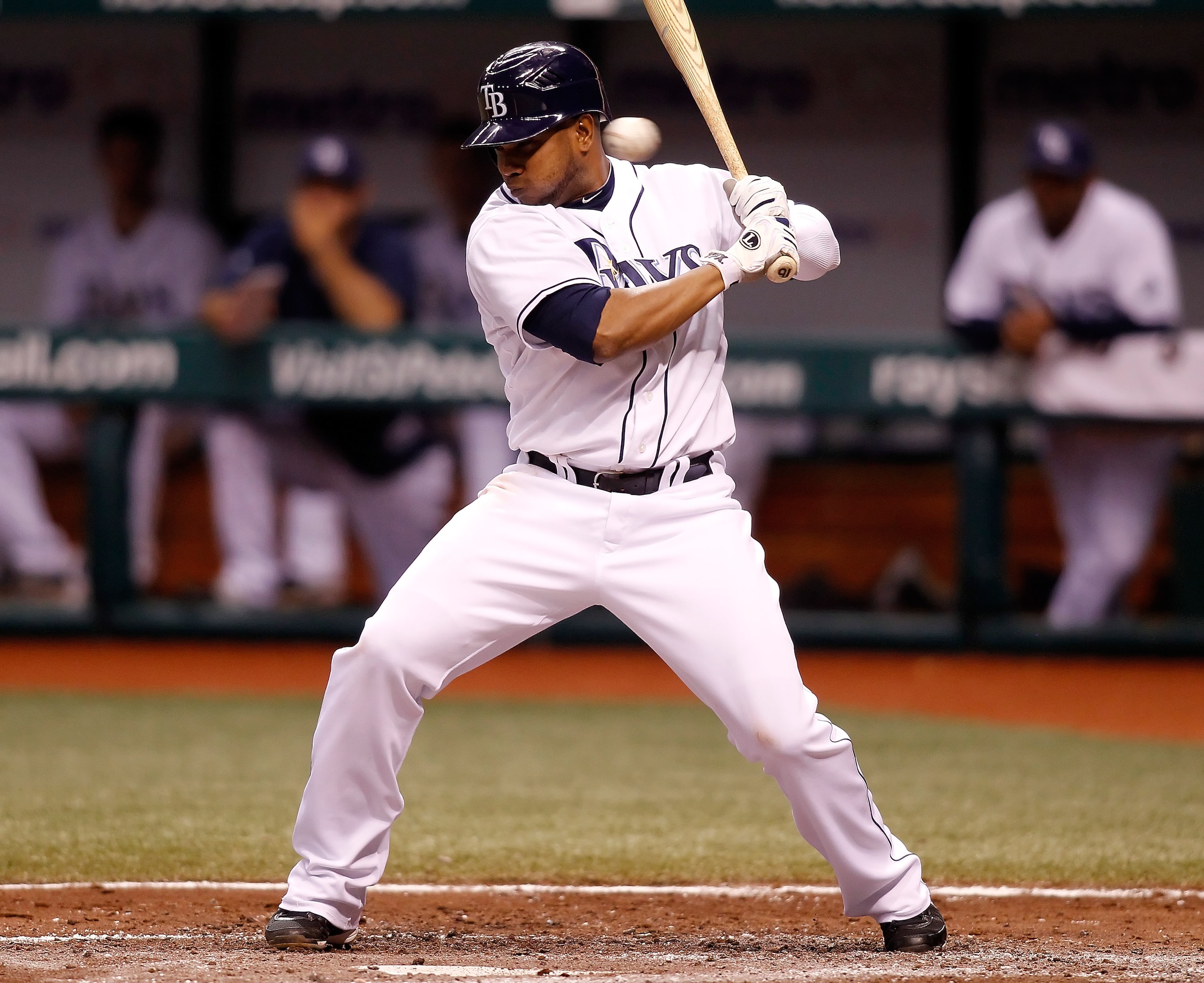 ST. PETERSBURG - JULY 27: Designated hitter Willy Aybar #16 of the Tampa Bay Rays gets out of the way of a pitch against the Detroit Tigers during the game at Tropicana Field on July 27, 2010 in St. Petersburg, Florida. (Photo by J. Meric/Getty Images) ST. PETERSBURG - JULY 27: Designated hitter Willy Aybar #16 of the Tampa Bay Rays gets out of the way of a pitch against the Detroit Tigers during the game at Tropicana Field on July 27, 2010 in St. Petersburg, Florida. (Photo by J. Meric/Getty Images)