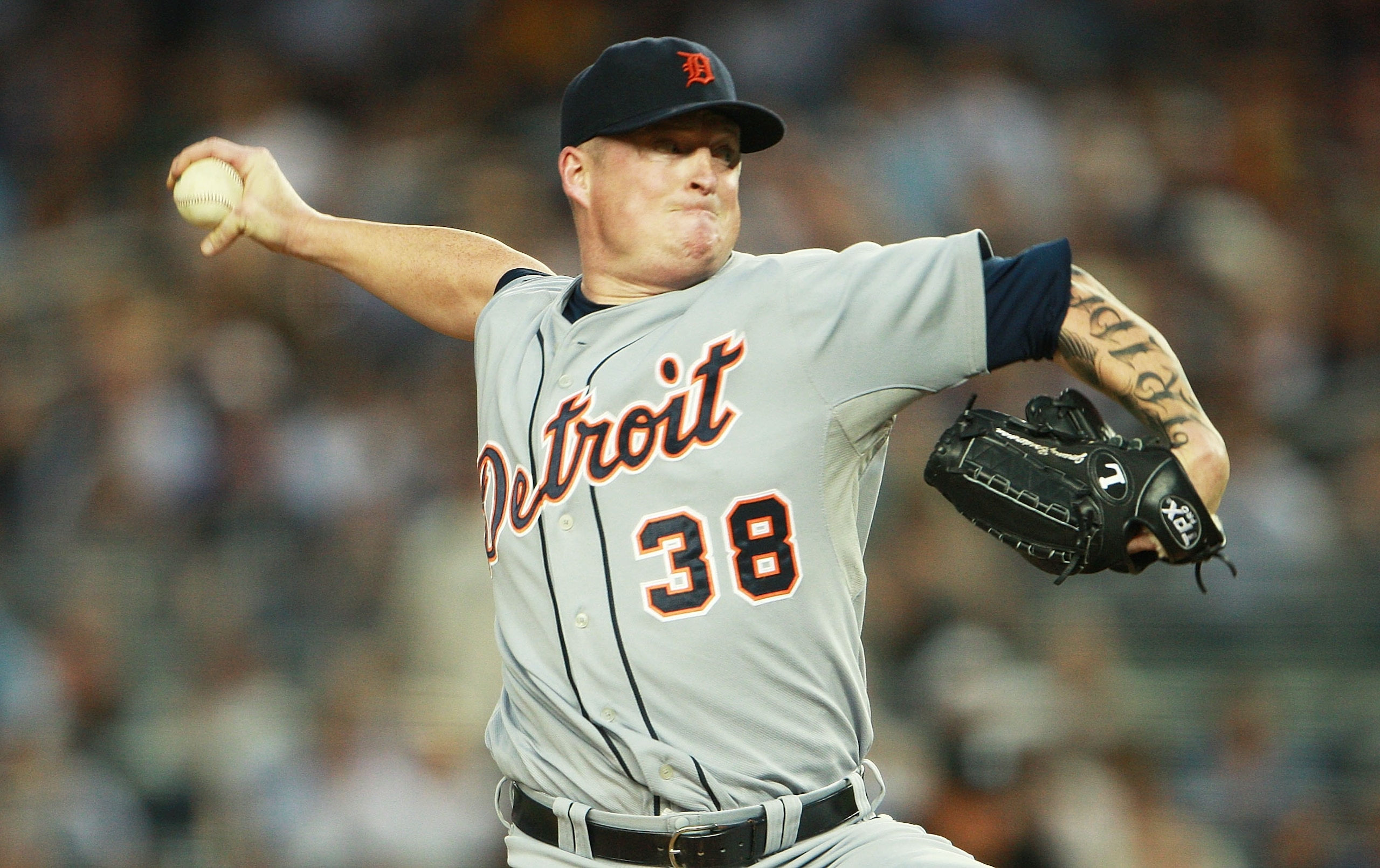 NEW YORK - AUGUST 18: Jeremy Bonderman #38 of the Detroit Tigers pitching against the New York Yankees at Yankee Stadium on August 18, 2010 in the Bronx borough of New York City. (Photo by Andrew Burton/Getty Images) NEW YORK - AUGUST 18: Jeremy Bonderman #38 of the Detroit Tigers pitching against the New York Yankees at Yankee Stadium on August 18, 2010 in the Bronx borough of New York City. (Photo by Andrew Burton/Getty Images)