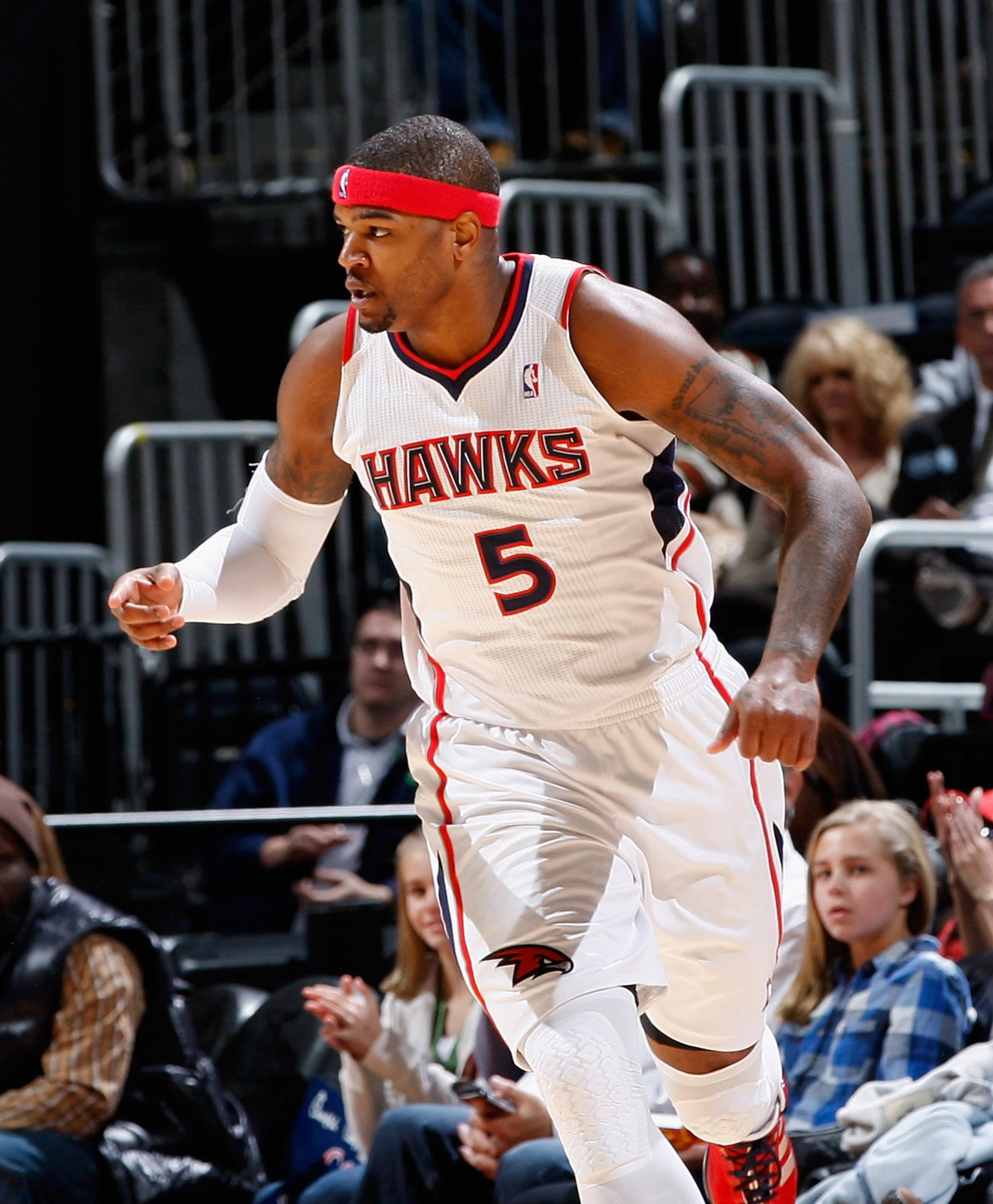ATLANTA, GA - DECEMBER 11: Josh Smith #5 of the Atlanta Hawks against the Indiana Pacers at Philips Arena on December 11, 2010 in Atlanta, Georgia. NOTE TO USER: User expressly acknowledges and agrees that, by downloading and/or using this Photograph, u ATLANTA, GA - DECEMBER 11: Josh Smith #5 of the Atlanta Hawks against the Indiana Pacers at Philips Arena on December 11, 2010 in Atlanta, Georgia. NOTE TO USER: User expressly acknowledges and agrees that, by downloading and/or using this Photograph, u