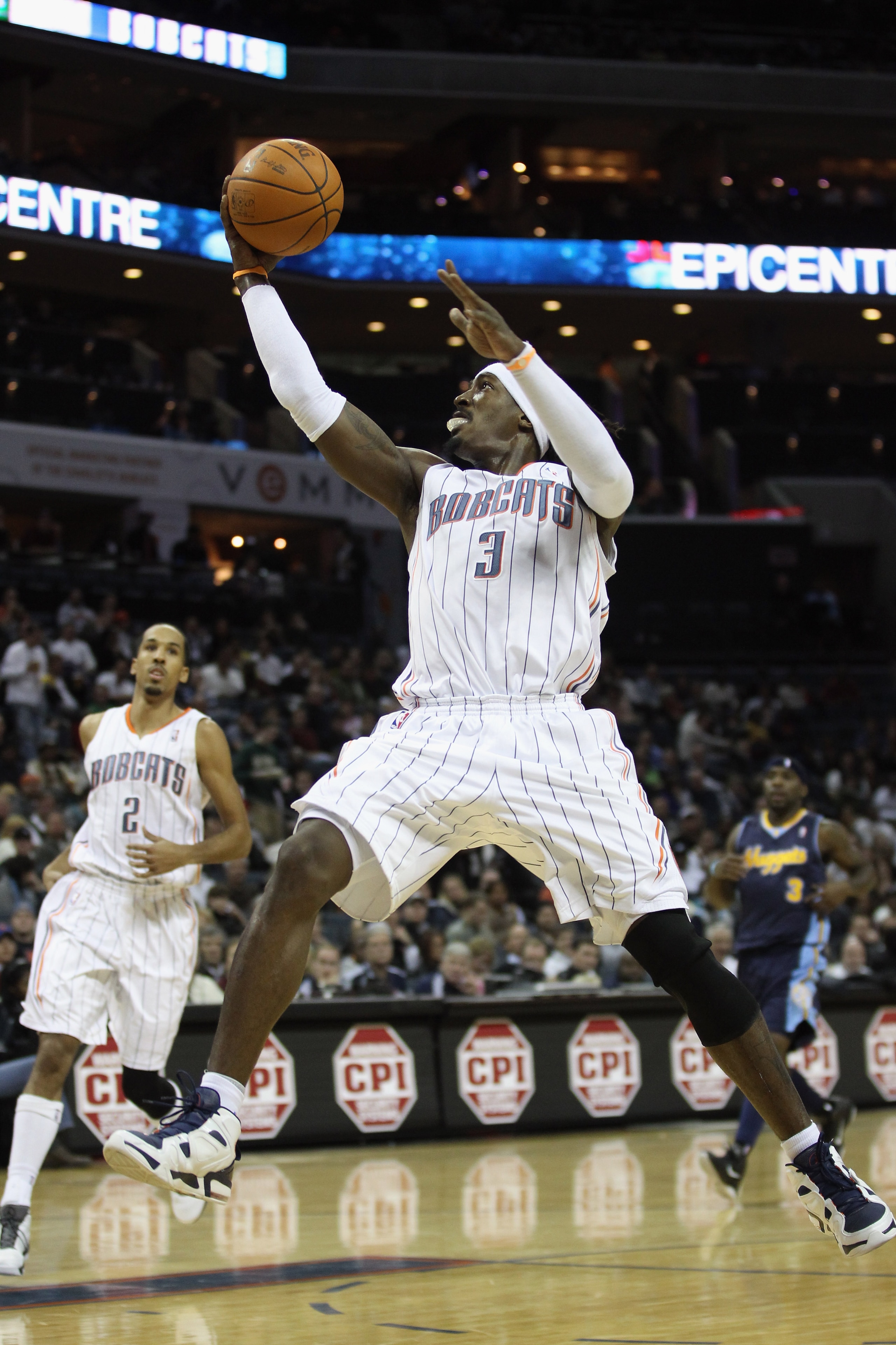 CHARLOTTE, NC - DECEMBER 07:  Gerald Wallace #3 of the Charlotte Bobcats against the Denver Nuggets during their game at Time Warner Cable Arena on December 7, 2010 in Charlotte, North Carolina.  NOTE TO USER: User expressly acknowledges and agrees that,