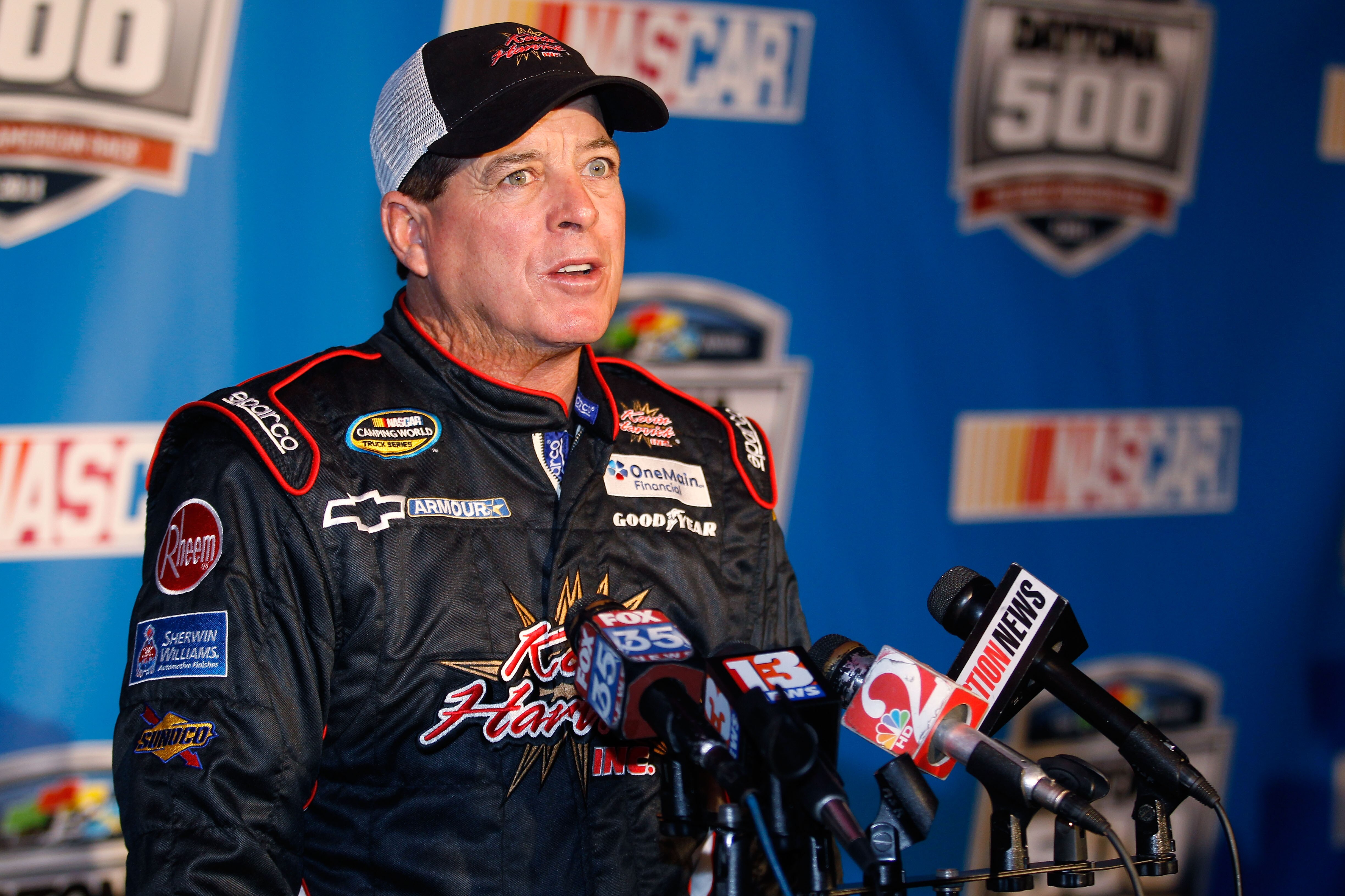 DAYTONA BEACH, FL - FEBRUARY 10:  Driver Ron Hornaday Jr. is interviewed during the 2011 NASCAR Media Day at Daytona International Speedway on February 10, 2011 in Daytona Beach, Florida.  (Photo by Todd Warshaw/Getty Images for NASCAR)