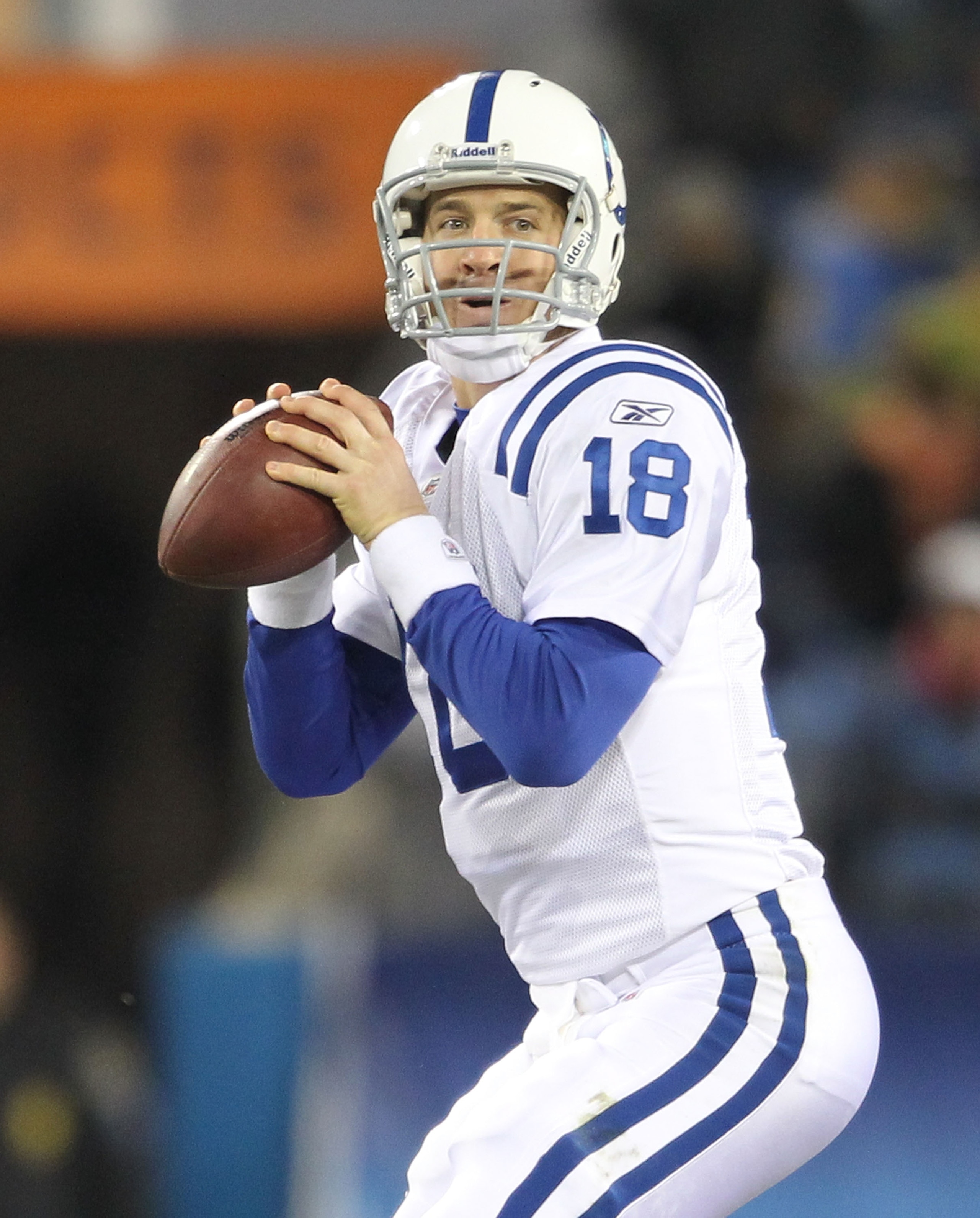 NASHVILLE, TN - DECEMBER 09:  Peyton Manning #18 of the Indianapolis Colts throws a pass during the NFL game against the Tennessee Titans  at LP Field on December 9, 2010 in Nashville, Tennessee.  The Colts won 30-28.  (Photo by Andy Lyons/Getty Images)