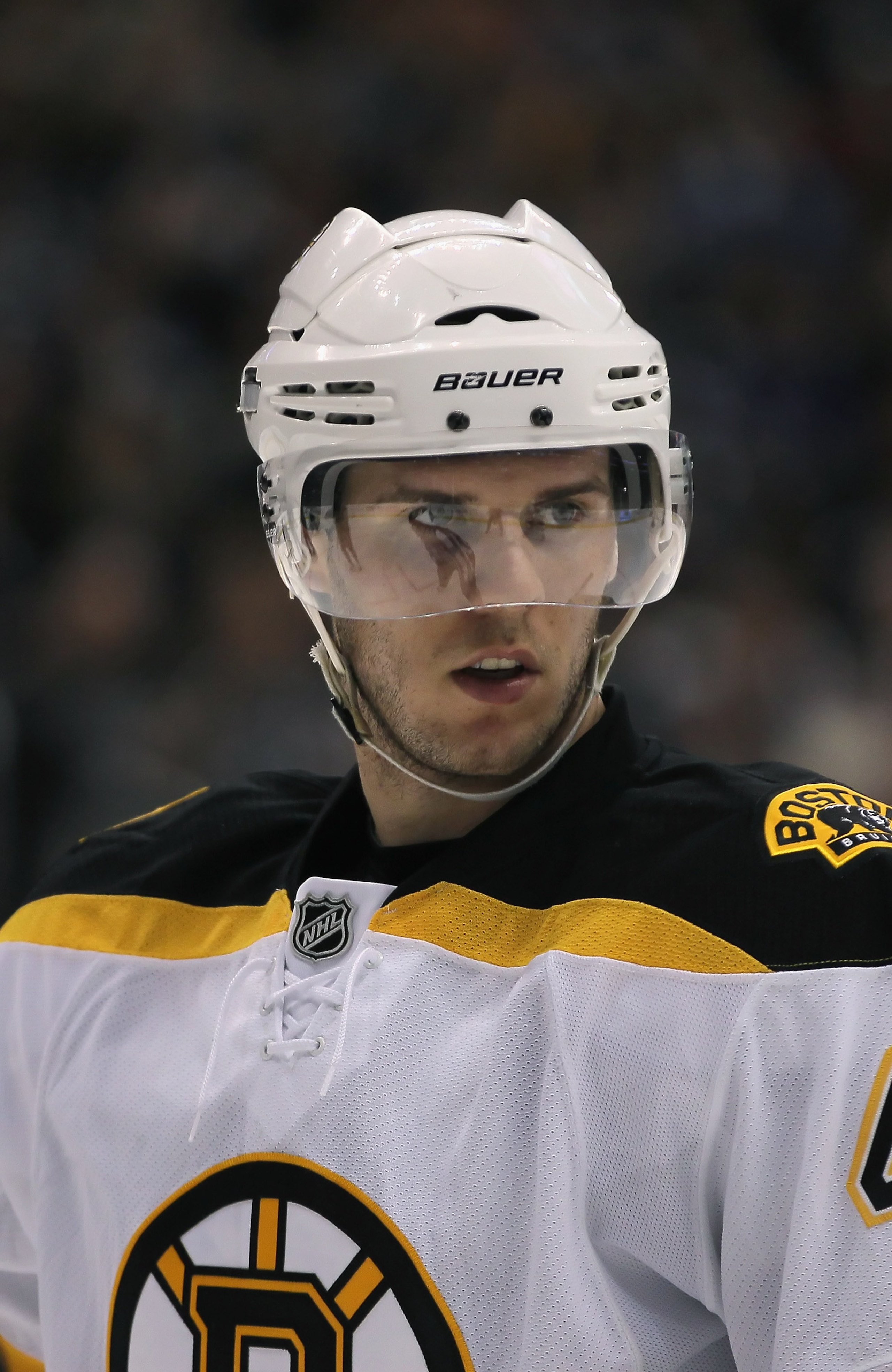 LOS ANGELES, CA - JANUARY 24:  David Krejci #46 of the Boston Bruins looks on against the Los Angeles Kings at Staples Center on January 24, 2011 in Los Angeles, California.  (Photo by Jeff Gross/Getty Images)