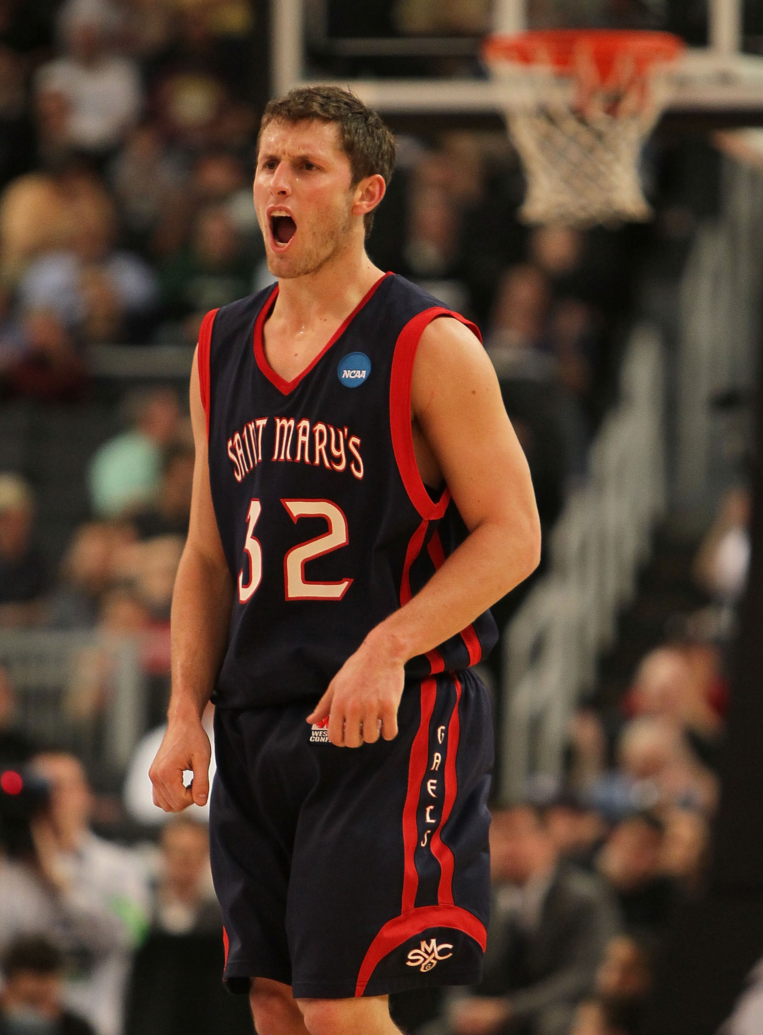 PROVIDENCE, RI - MARCH 18: Mickey McConnell #32 of the Saint Mary's Gaels reacts in the final minutes of a game against the Richmond Spiders during the first round of the 2010 NCAA men's basketball tournament at Dunkin' Donuts Center on March 18, 2010 in PROVIDENCE, RI - MARCH 18: Mickey McConnell #32 of the Saint Mary's Gaels reacts in the final minutes of a game against the Richmond Spiders during the first round of the 2010 NCAA men's basketball tournament at Dunkin' Donuts Center on March 18, 2010 in
