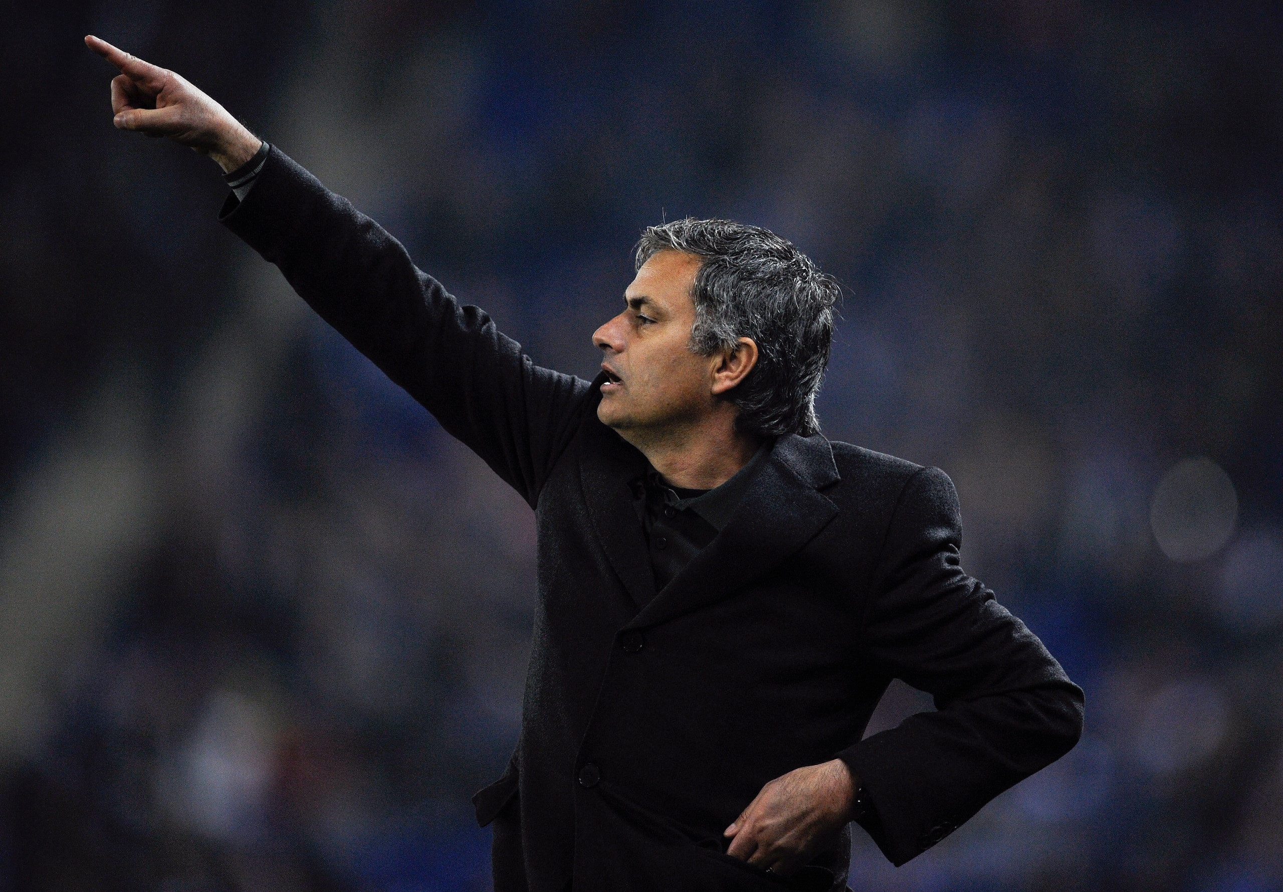 BARCELONA, SPAIN - FEBRUARY 13: Jose Mourinho of Real Madrid reactsduring La Liga match between RCD Espanyol and Real Madrid at Estadi Cornella-El Prat on February 13, 2011 in Barcelona, Spain. Real Madrid won 0-1. (Photo by David Ramos/Getty Images) BARCELONA, SPAIN - FEBRUARY 13: Jose Mourinho of Real Madrid reactsduring La Liga match between RCD Espanyol and Real Madrid at Estadi Cornella-El Prat on February 13, 2011 in Barcelona, Spain. Real Madrid won 0-1. (Photo by David Ramos/Getty Images)