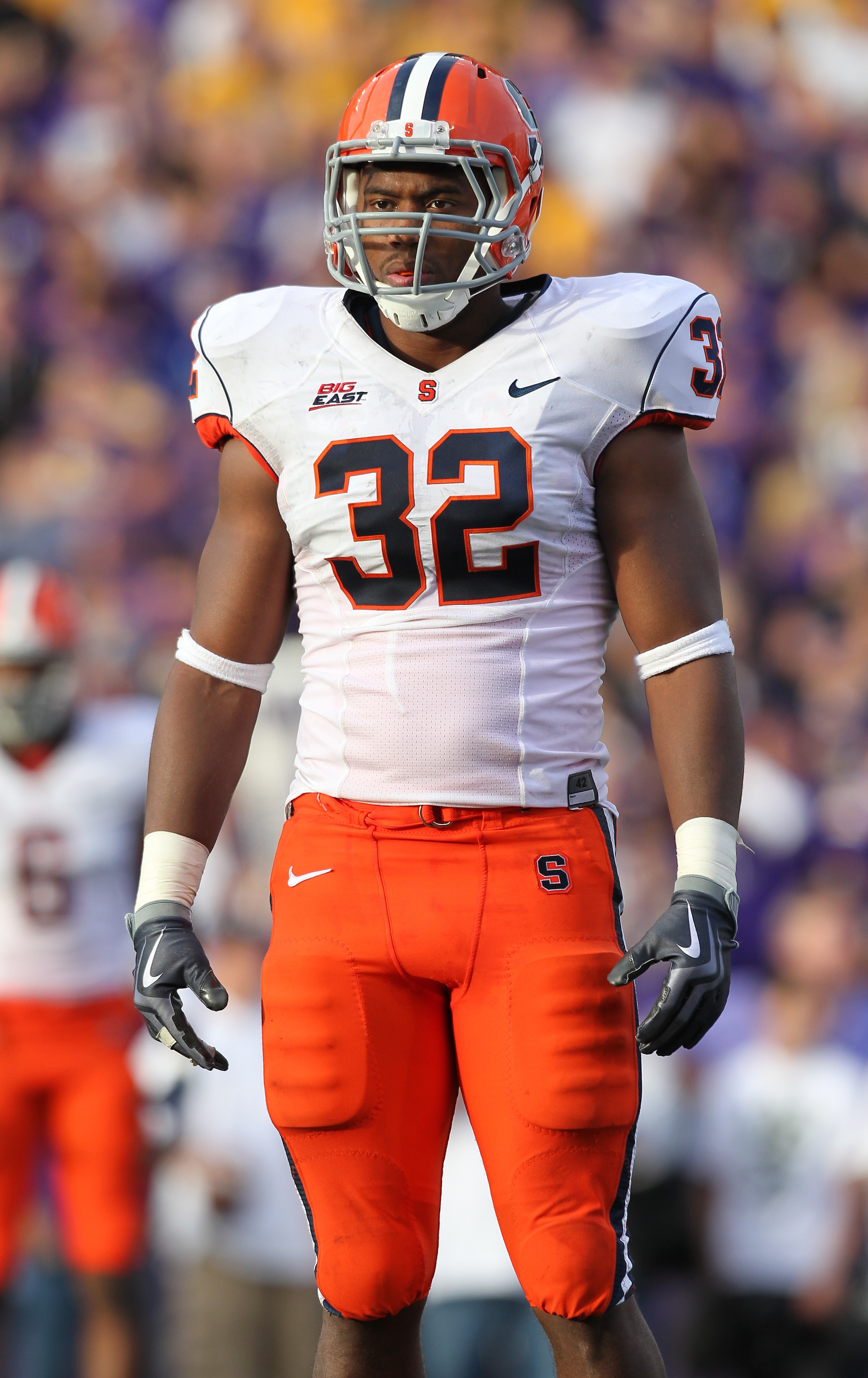 SEATTLE - SEPTEMBER 11:  Doug Hogue #32 of the Syracuse Orange looks on during the game against the Washington Huskies on September 11, 2010 at Husky Stadium in Seattle, Washington. (Photo by Otto Greule Jr/Getty Images)