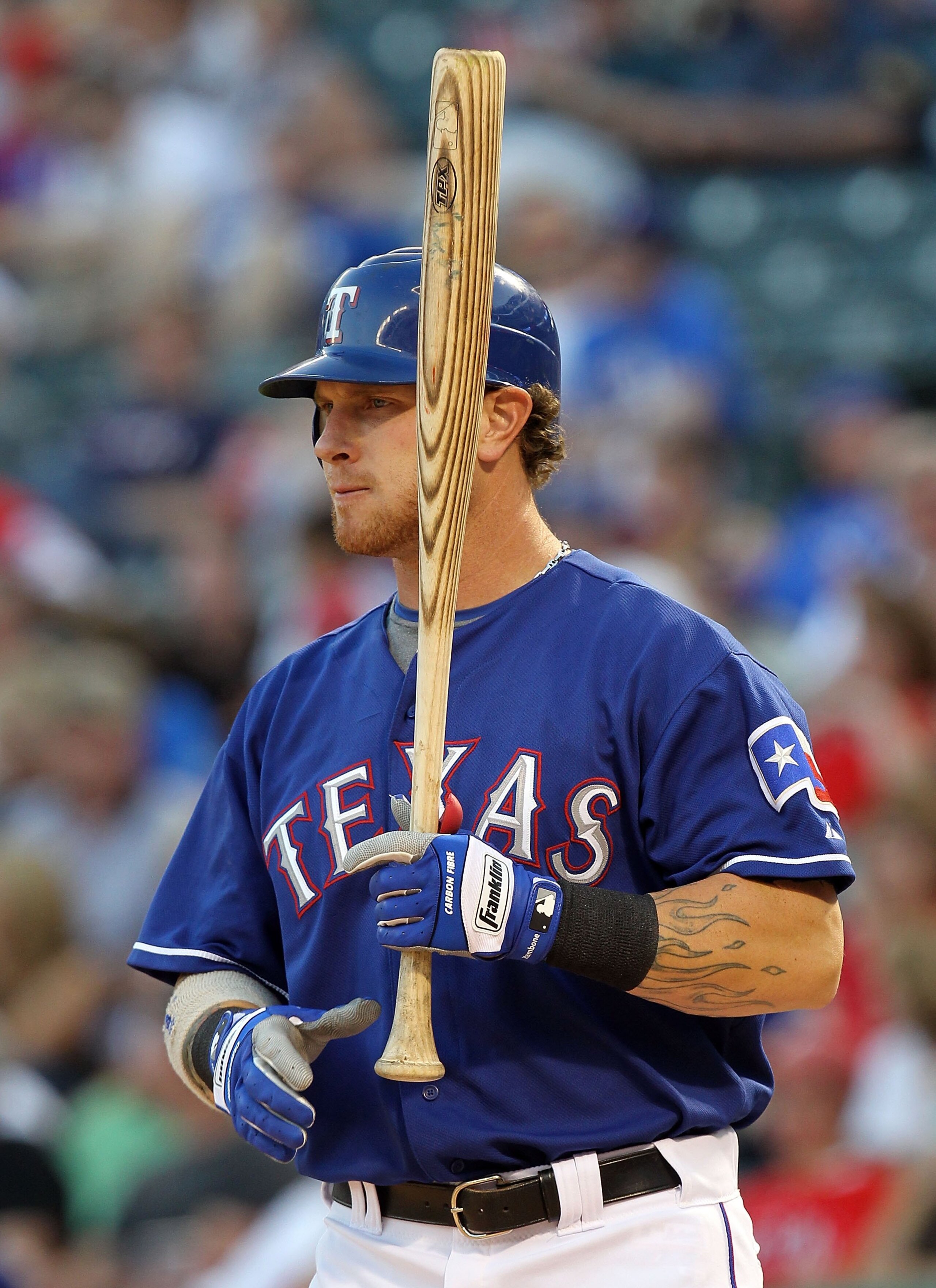 ARLINGTON, TX - MAY 06:  Josh Hamilton #32 of the Texas Rangers on May 6, 2010 at the Ballpark in Arlington, Texas.  (Photo by Ronald Martinez/Getty Images)