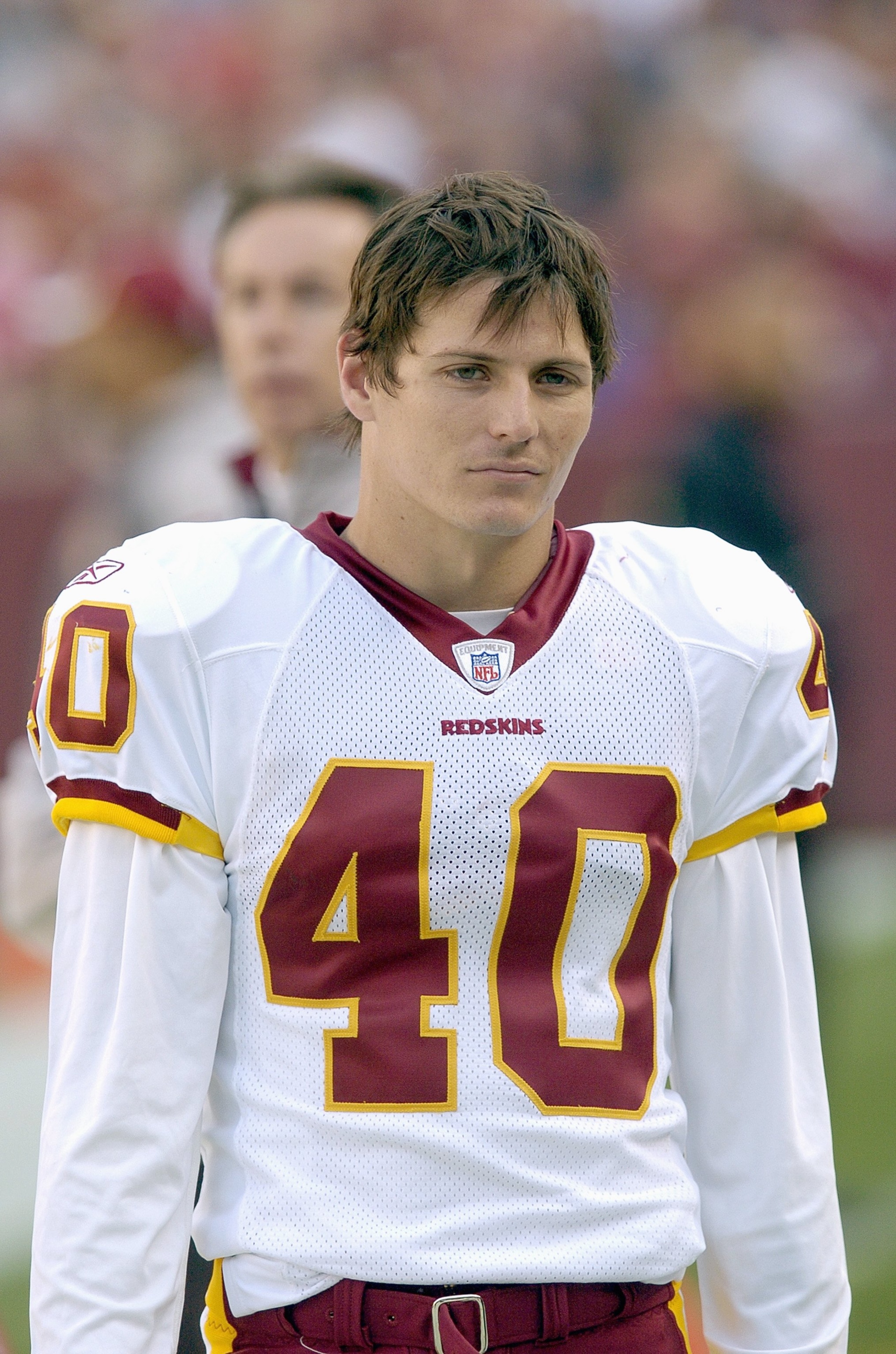 LANDOVER, MD - NOVEMBER 26:  Adam Archuleta #40 of the Washington Redskins looks on during the game against the Carolina Panthers on November 26, 2006 at FedEx Field in Landover, Maryland.  (Photo by Greg Fiume/Getty Images)