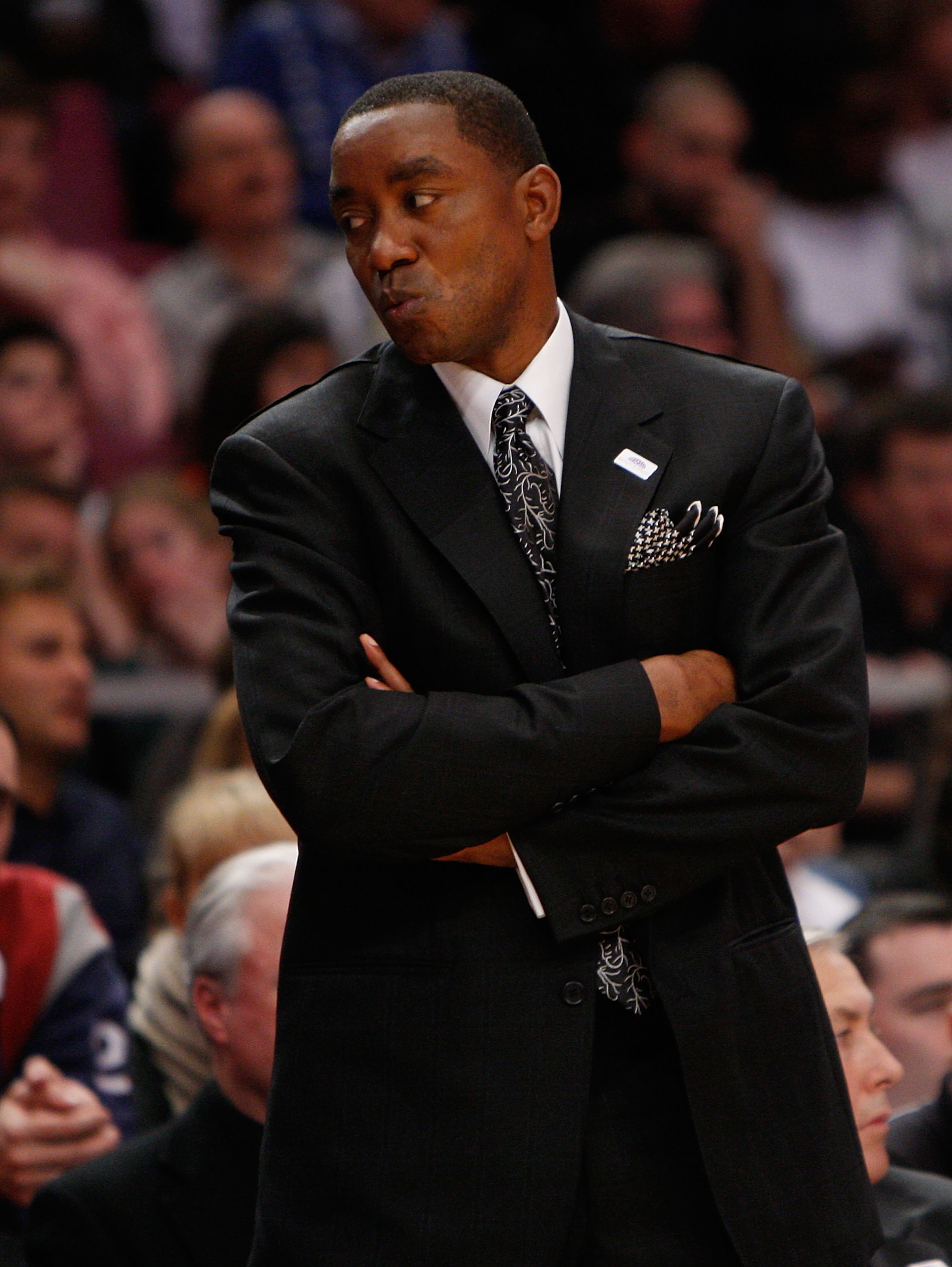 NEW YORK - MARCH 08: Head coach Isiah Thomas of the New York Knicks watches from the sideline against the Portland Trail Blazers at Madison Square Garden March 8, 2008 in New York City. NOTE TO USER: User expressly acknowledges and agrees that, by downlo NEW YORK - MARCH 08: Head coach Isiah Thomas of the New York Knicks watches from the sideline against the Portland Trail Blazers at Madison Square Garden March 8, 2008 in New York City. NOTE TO USER: User expressly acknowledges and agrees that, by downlo