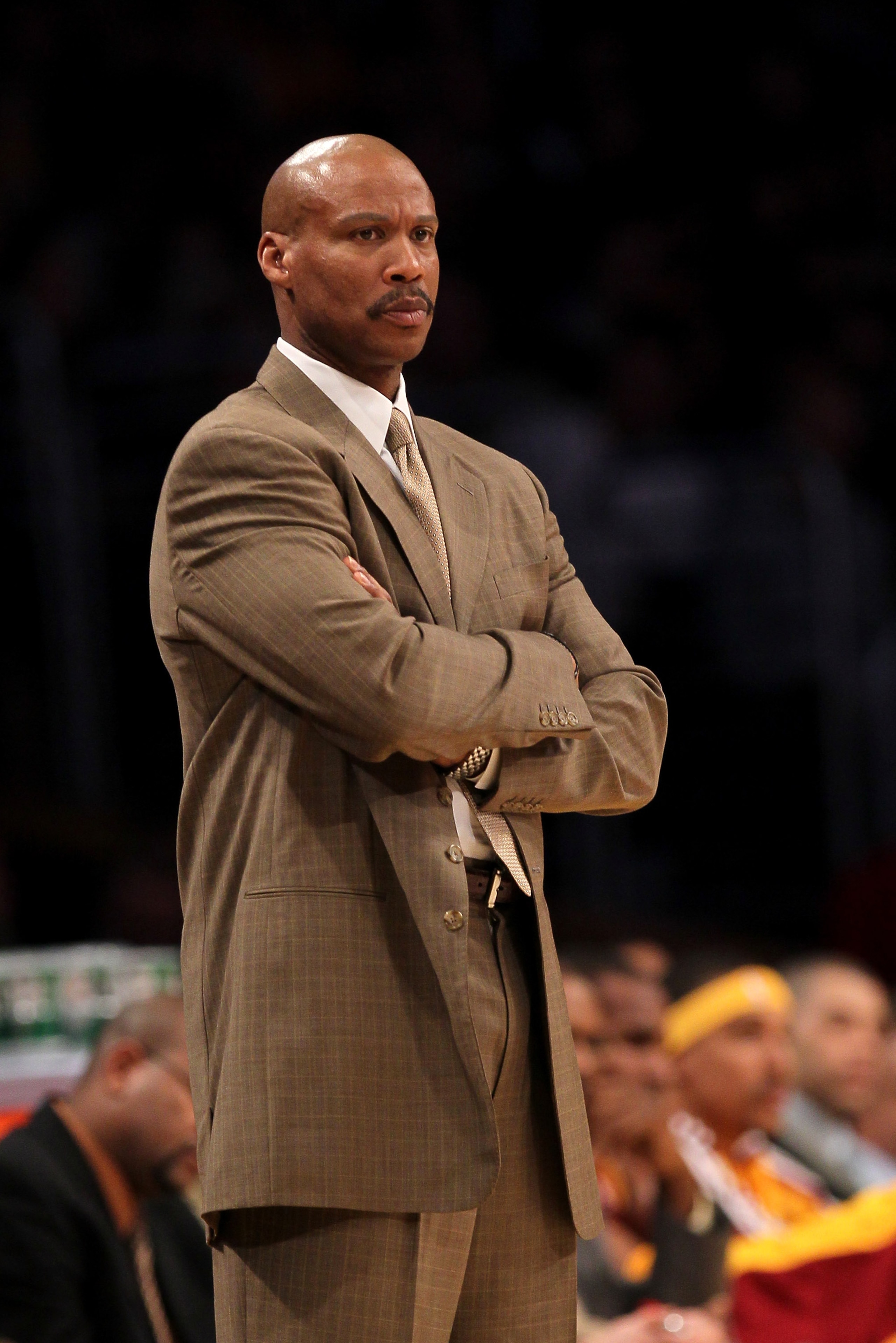 LOS ANGELES, CA - JANUARY 11: Head coach Byron Scott of the Cleveland Cavaliers looks on during the game with the Los Angeles Lakers at Staples Center on January 11, 2011 in Los Angeles, California. The Lakers won 112-57. NOTE TO USER: User expressly ac LOS ANGELES, CA - JANUARY 11: Head coach Byron Scott of the Cleveland Cavaliers looks on during the game with the Los Angeles Lakers at Staples Center on January 11, 2011 in Los Angeles, California. The Lakers won 112-57. NOTE TO USER: User expressly ac
