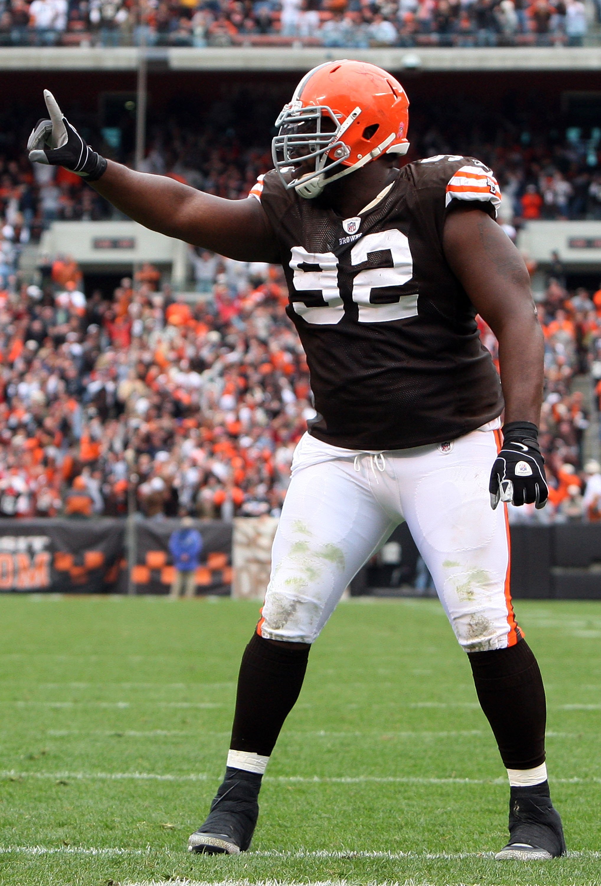 Detroit defensive tackle Shaun Rogers in action during the Lions