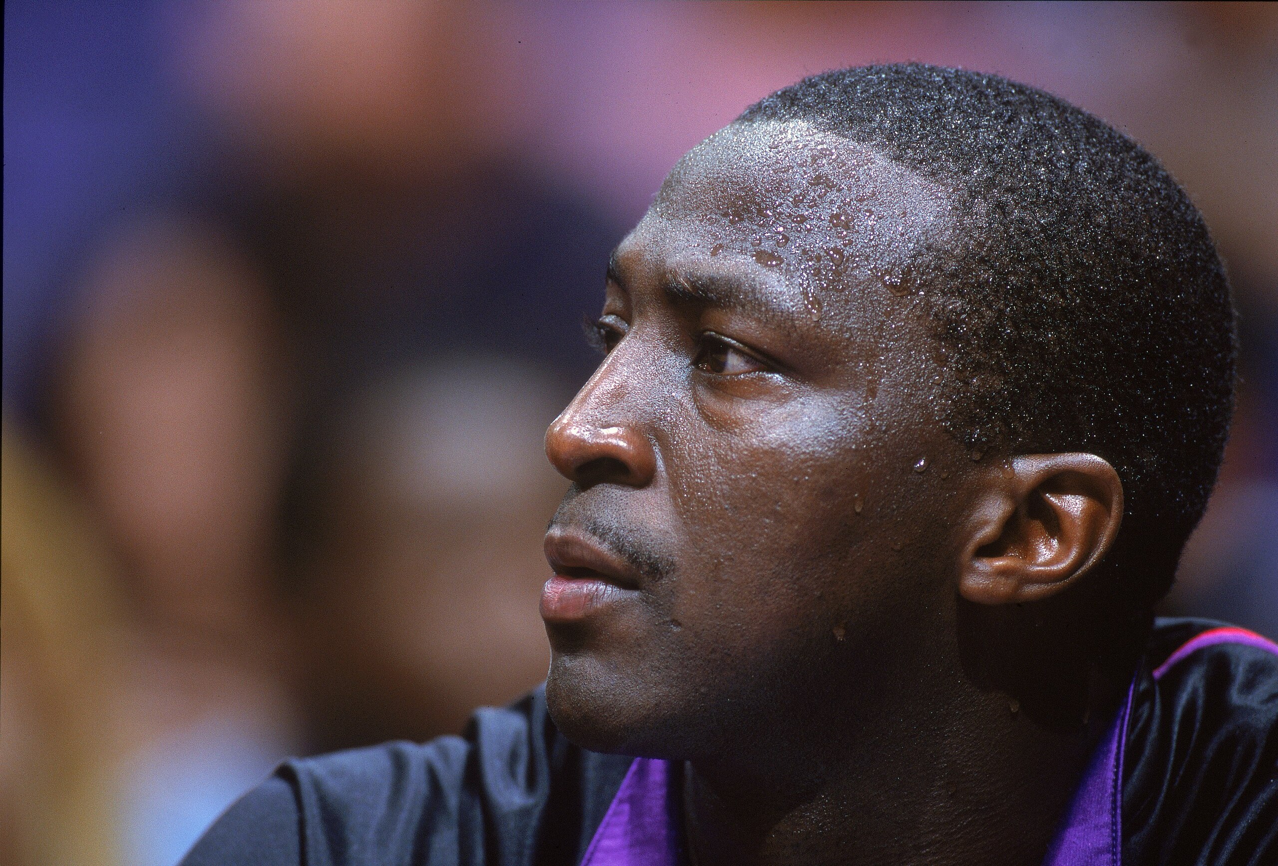 2 Jan 2001:  A close up of Tyrone Corbin #23 of the Toronto Raptors as he looks on from the bench during the game against the Los Angeles Clippers at the STAPLES Center in Los Angeles, California.  The Clippers defeated the Raptors 110-97.    NOTE TO USER