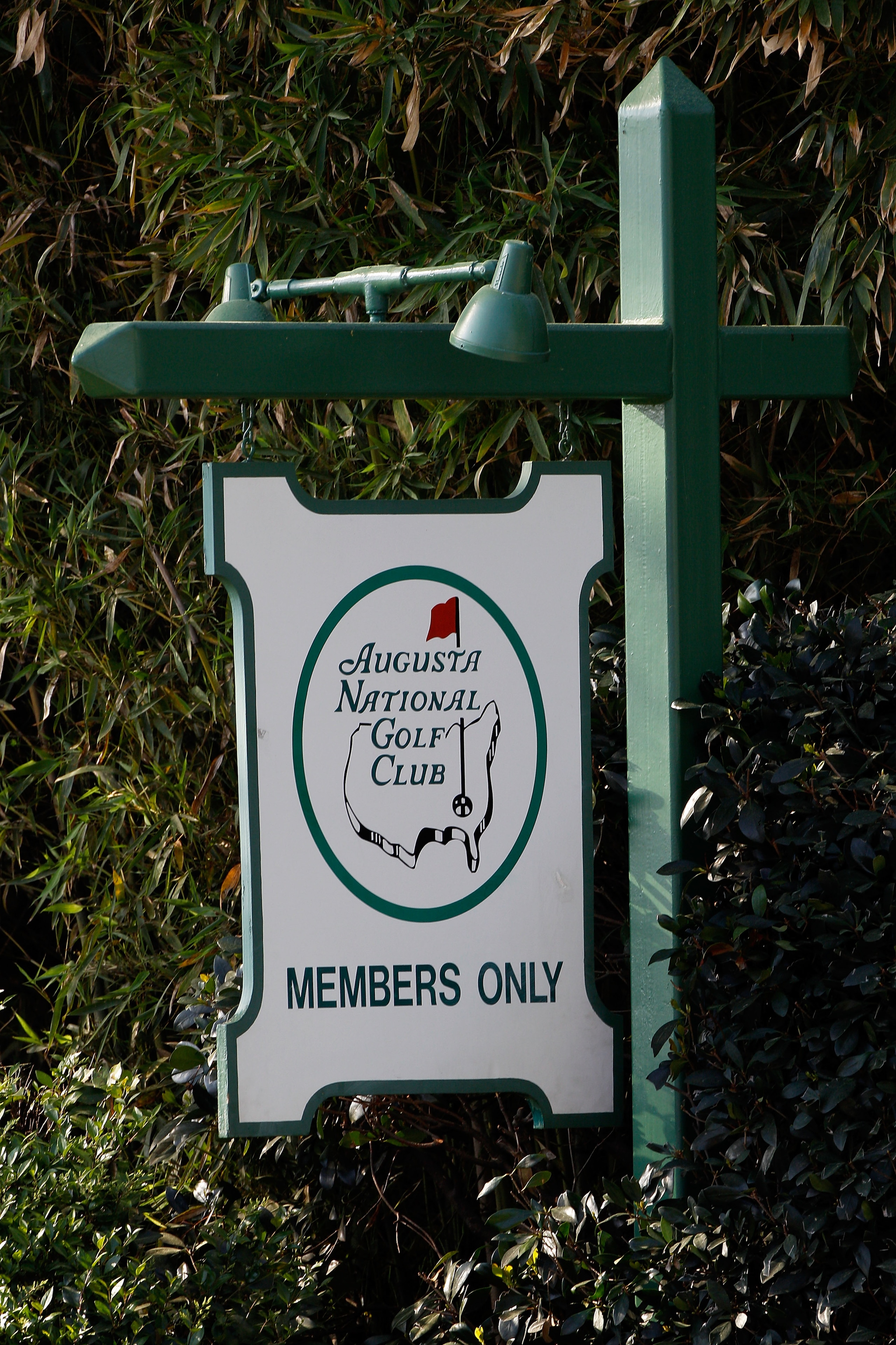 AUGUSTA, GA - APRIL 04: A 'members only' sign is seen on Magnolia Lane along Washington Road in front of Augusta National Golf Club before the Masters on April 4, 2010 in Augusta, Georgia. (Photo by Scott Halleran/Getty Images) AUGUSTA, GA - APRIL 04: A 'members only' sign is seen on Magnolia Lane along Washington Road in front of Augusta National Golf Club before the Masters on April 4, 2010 in Augusta, Georgia. (Photo by Scott Halleran/Getty Images)