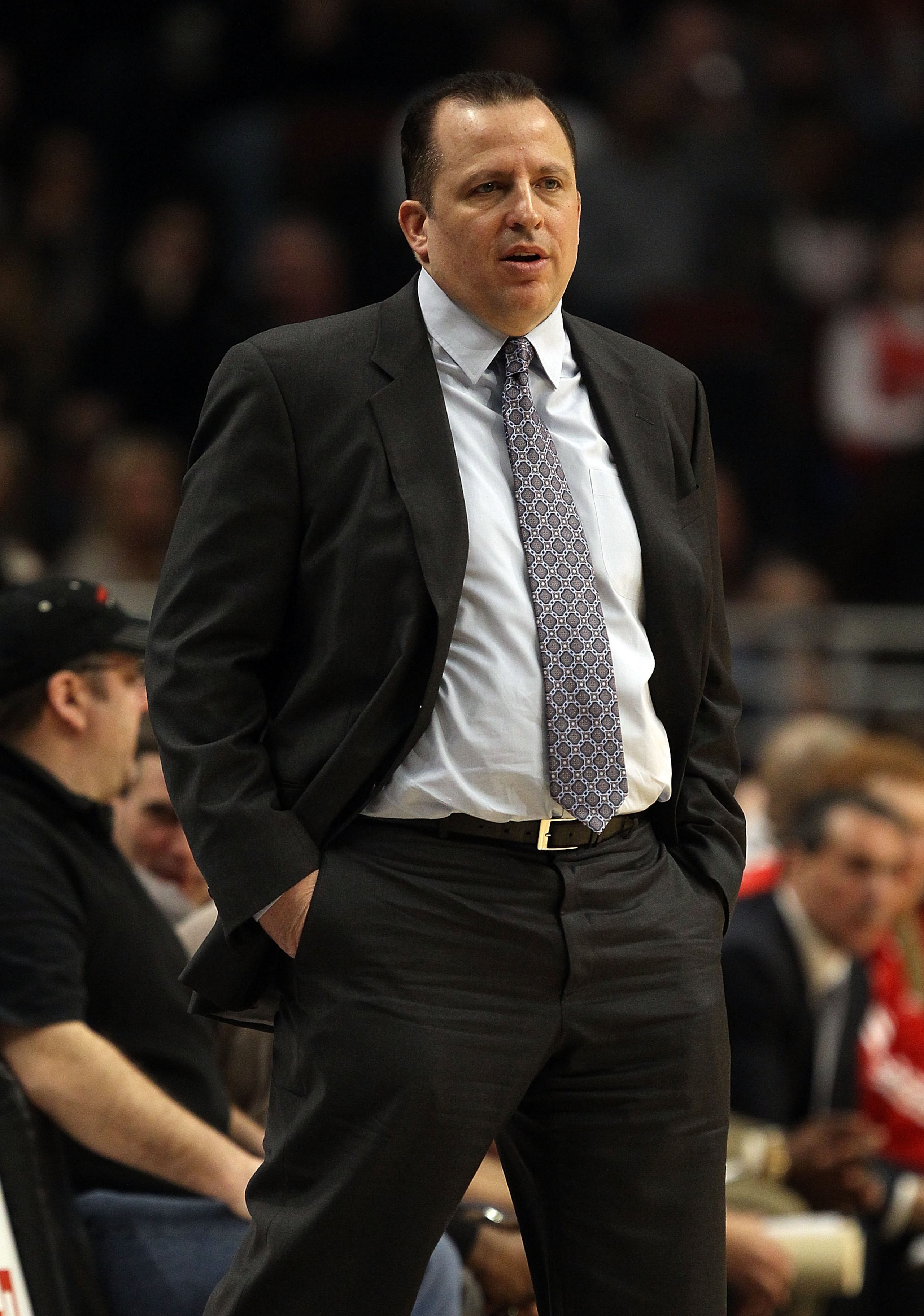 CHICAGO, IL - JANUARY 28: Head coach Tom Thibodeau of the Chicago Bulls watches as his team takes on the Orlando Magic at the United Center on January 28, 2011 in Chicago, Illinois. The Bulls defeated the Magic 99-90. NOTE TO USER: User expressly acknowle