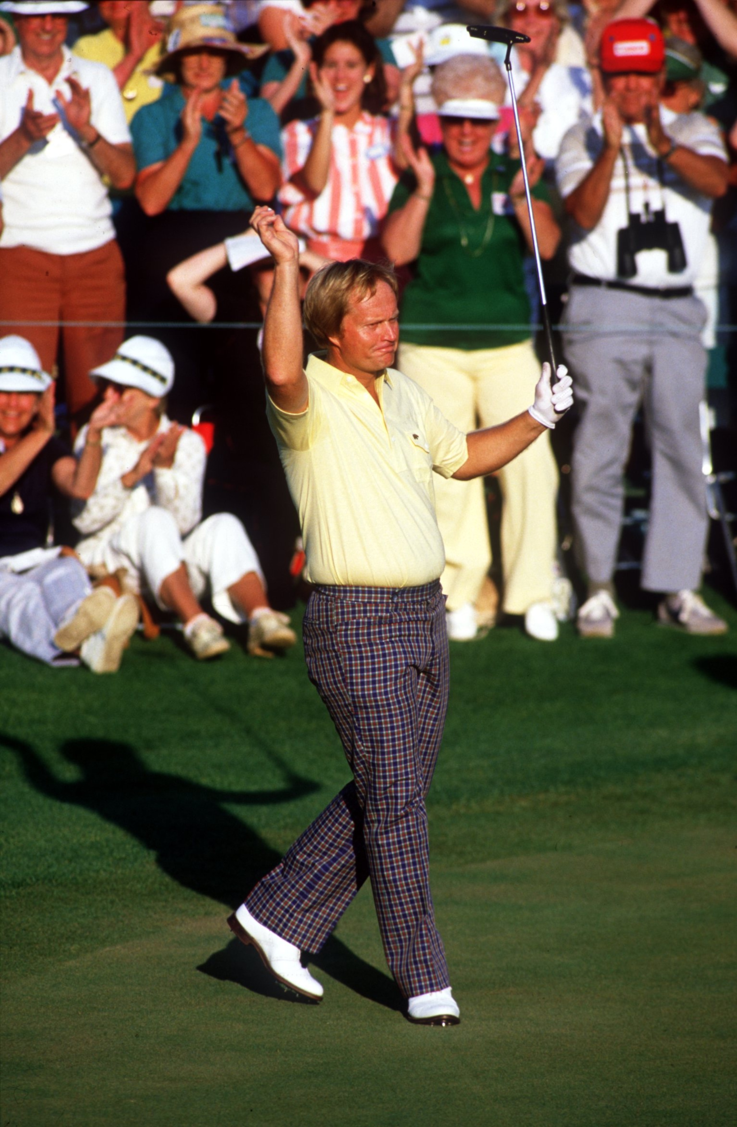 File Picture: Special to the St. Petersburg Times: APR 1986: JACK NICKLAUS OF USA CELEBRATES ON THE 18TH GREEN OF THE AUGUSTA NATIONAL AFTER WIINING THE 1986 US MASTERS CHAMPIONSHIP. Mandatory Credit: David Cannon/ALLSPORT File Picture: Special to the St. Petersburg Times: APR 1986: JACK NICKLAUS OF USA CELEBRATES ON THE 18TH GREEN OF THE AUGUSTA NATIONAL AFTER WIINING THE 1986 US MASTERS CHAMPIONSHIP. Mandatory Credit: David Cannon/ALLSPORT