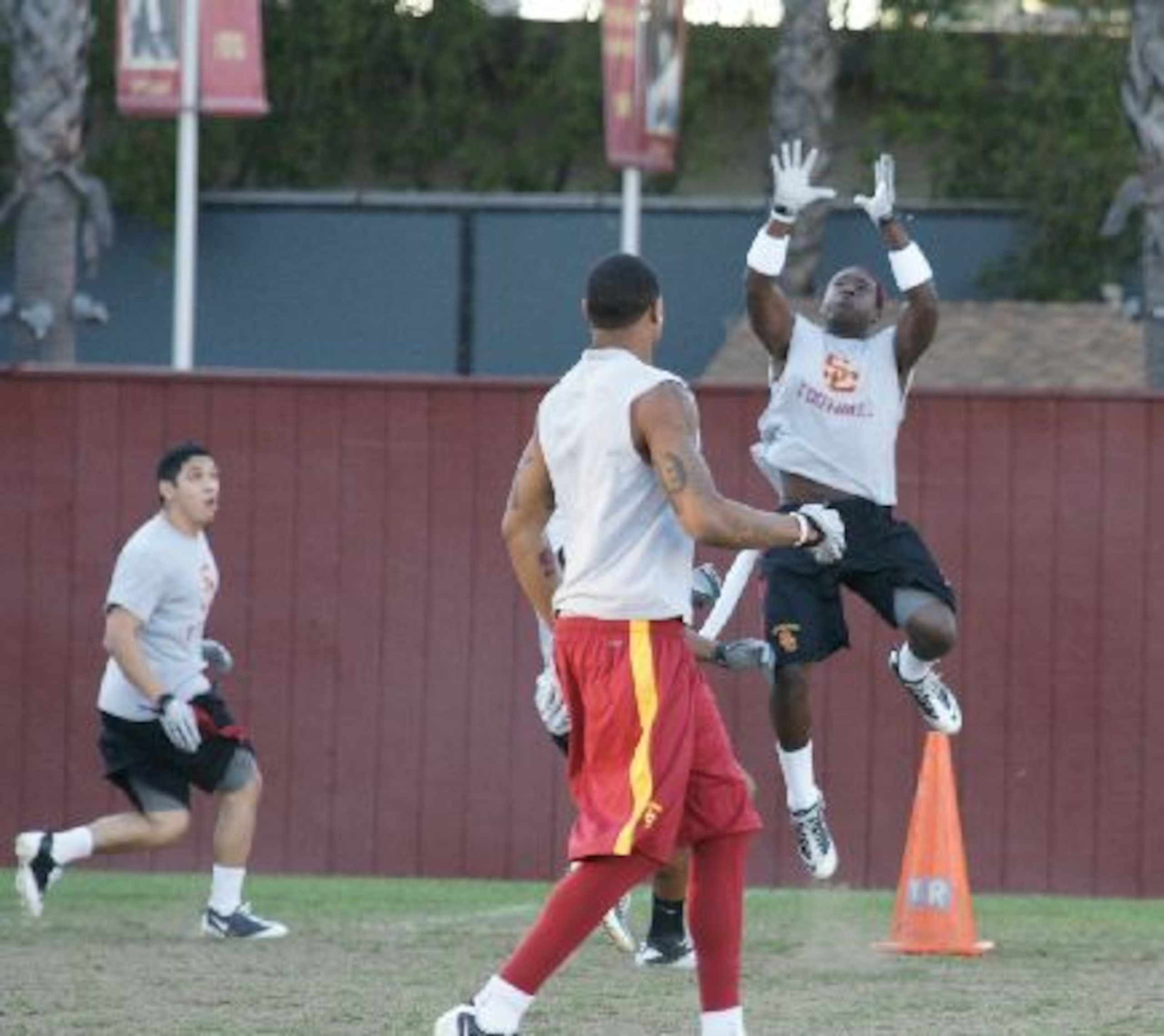 Dion Bailey goes high to intercept