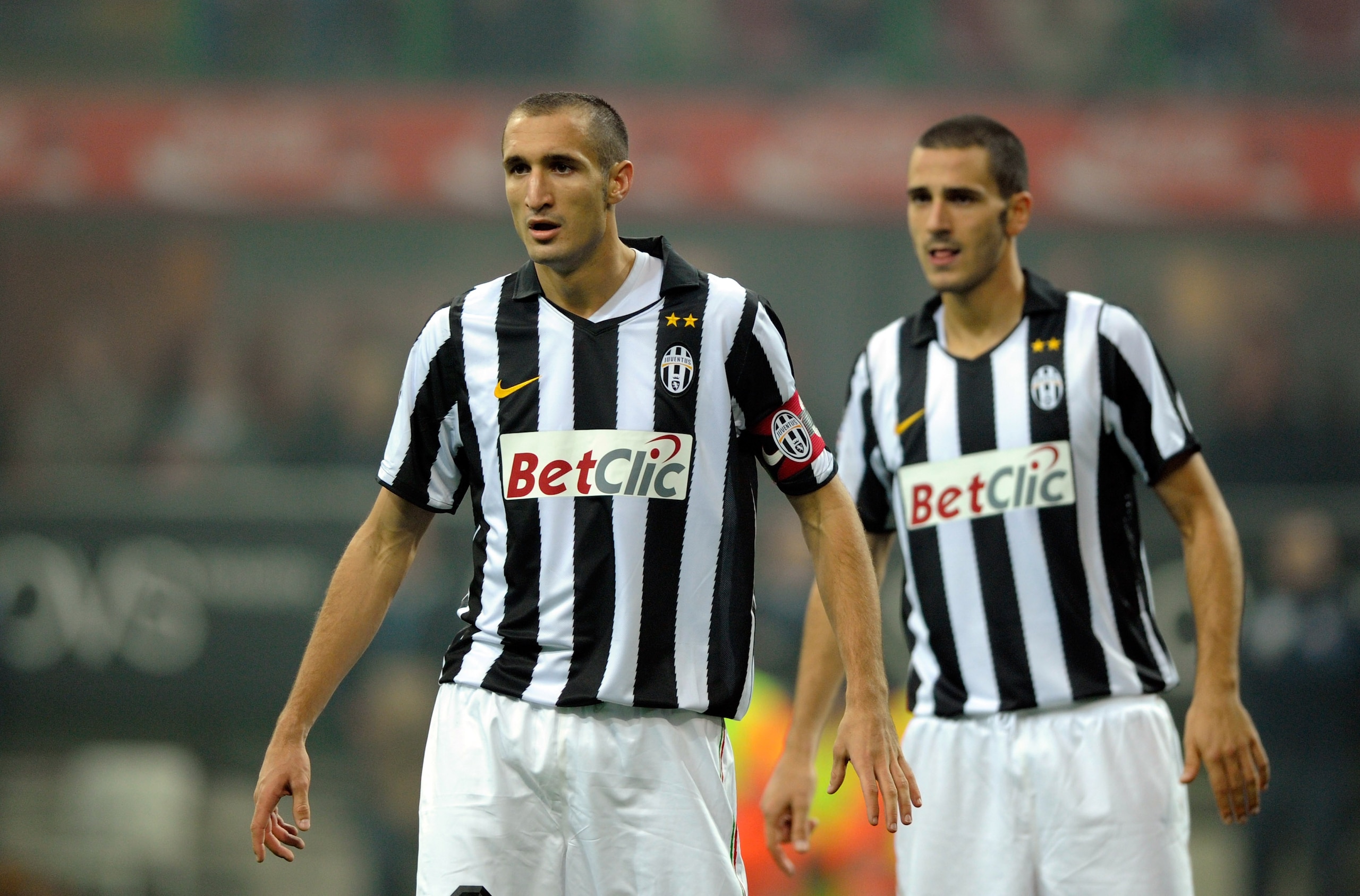 MILAN, ITALY - OCTOBER 03: Giorgio Chiellini and Leonardo Bonucci of Juventus FC during the Serie A match between FC Internazionale Milano and Juventus FC at Stadio Giuseppe Meazza on October 3, 2010 in Milan, Italy. (Photo by Claudio Villa/Getty Images MILAN, ITALY - OCTOBER 03: Giorgio Chiellini and Leonardo Bonucci of Juventus FC during the Serie A match between FC Internazionale Milano and Juventus FC at Stadio Giuseppe Meazza on October 3, 2010 in Milan, Italy. (Photo by Claudio Villa/Getty Images
