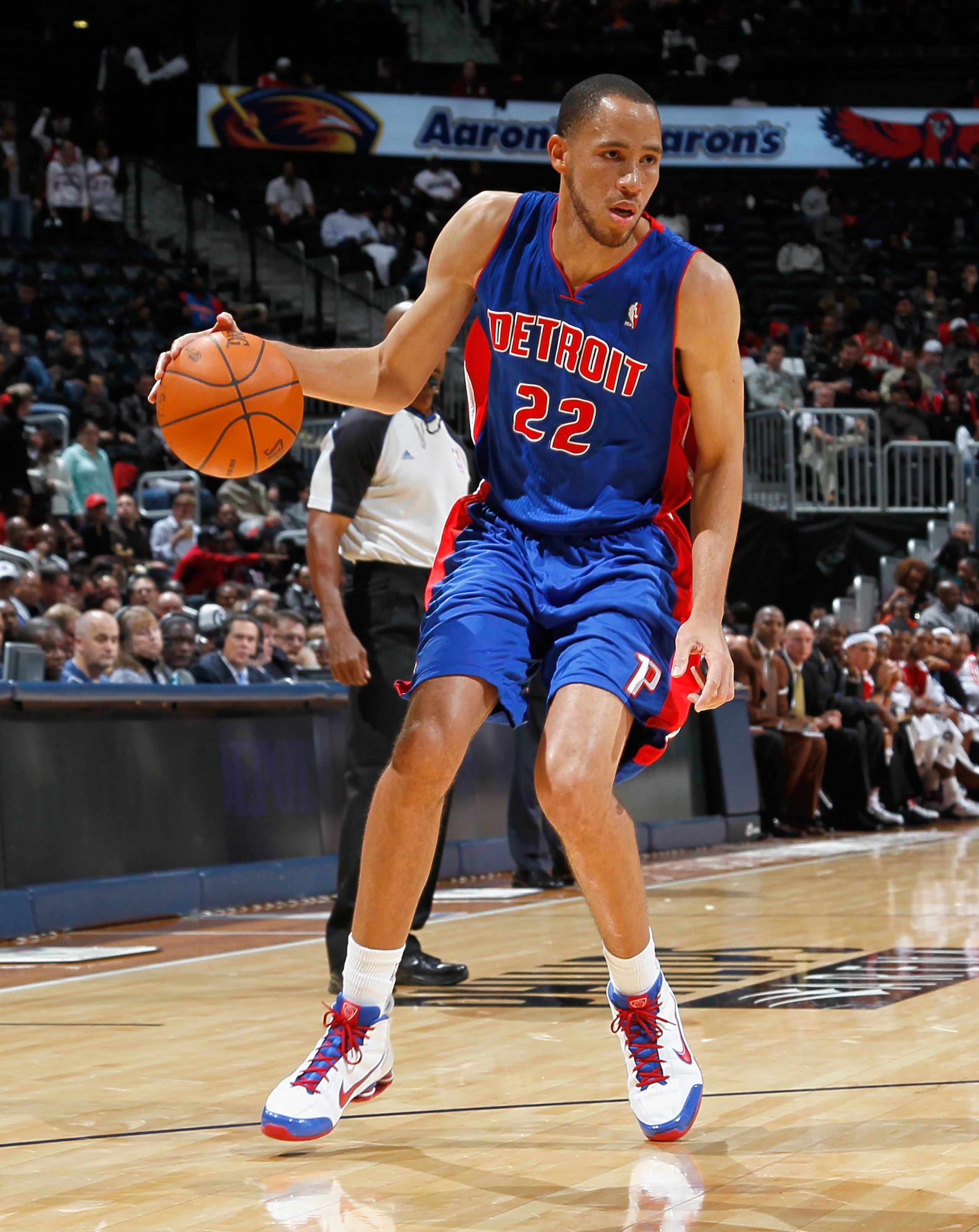 ATLANTA - NOVEMBER 03: Tayshaun Prince #22 of the Detroit Pistons against the Atlanta Hawks at Philips Arena on November 3, 2010 in Atlanta, Georgia. NOTE TO USER: User expressly acknowledges and agrees that, by downloading and/or using this Photograph, ATLANTA - NOVEMBER 03: Tayshaun Prince #22 of the Detroit Pistons against the Atlanta Hawks at Philips Arena on November 3, 2010 in Atlanta, Georgia. NOTE TO USER: User expressly acknowledges and agrees that, by downloading and/or using this Photograph,
