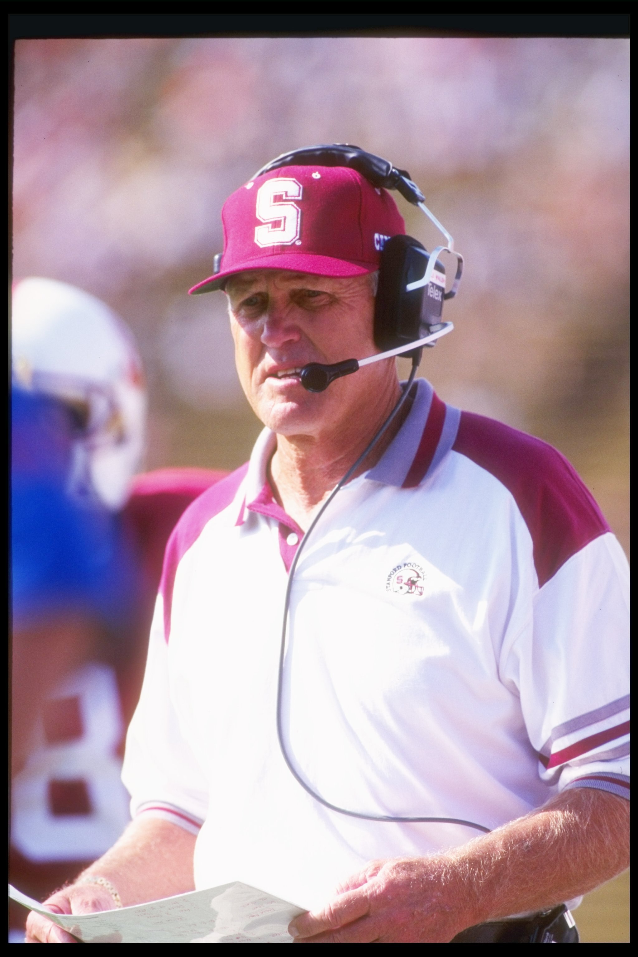 24 Sep 1994:  Coach Bill Walsh of the Stanford Cardinal watches his players during a game against the Arizona Wildcats at Stanford Stadium in Stanford, California.  Arizona won the game 34-10. Mandatory Credit: Otto Greule  /Allsport