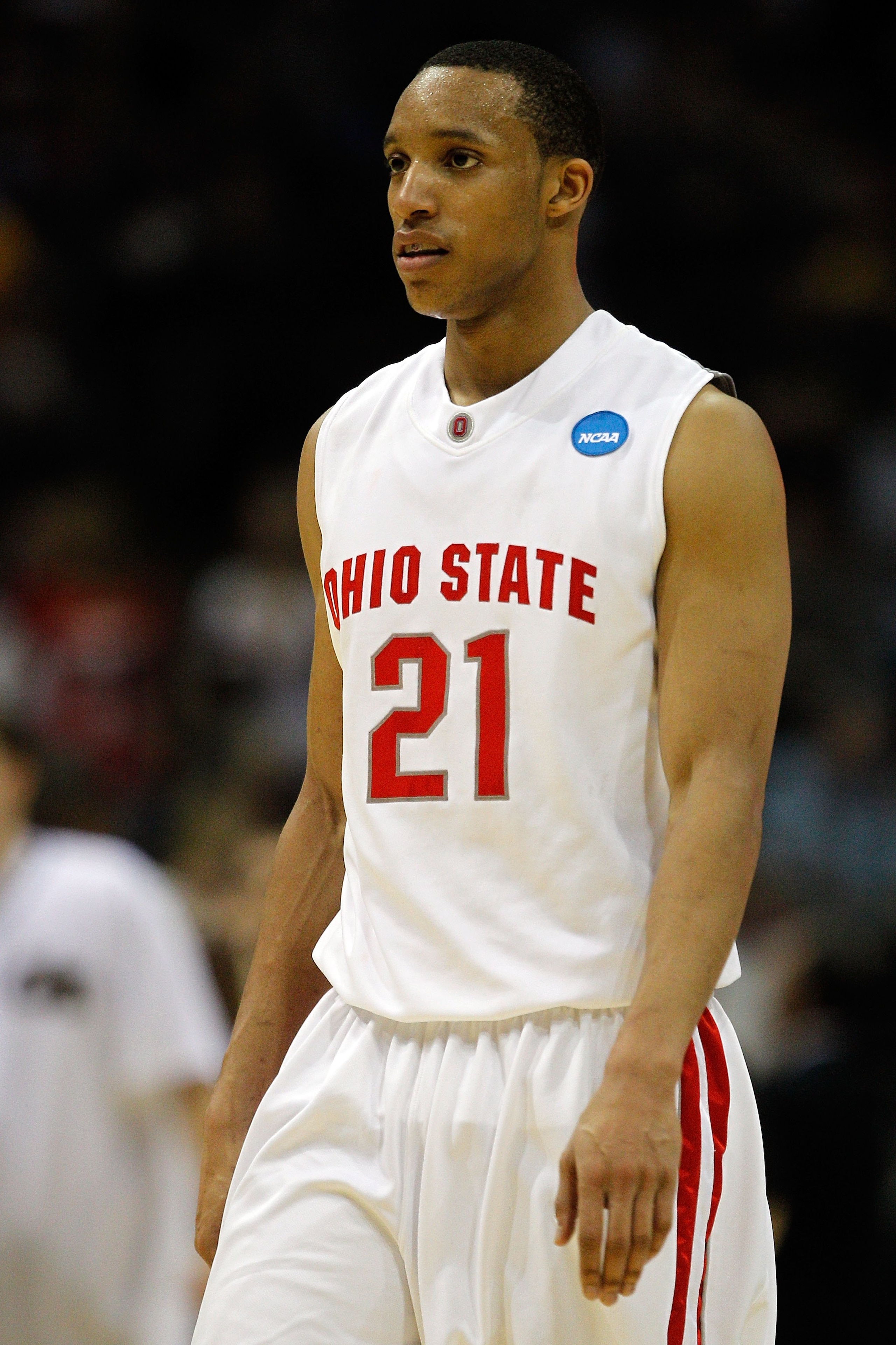 MILWAUKEE - MARCH 21:  Evan Turner #21 of the Ohio State Buckeyes looks on while taking on the Georgia Tech Yellow Jackets during the second round of the 2010 NCAA men's basketball tournament at the Bradley Center on March 21, 2010 in Milwaukee, Wisconsin