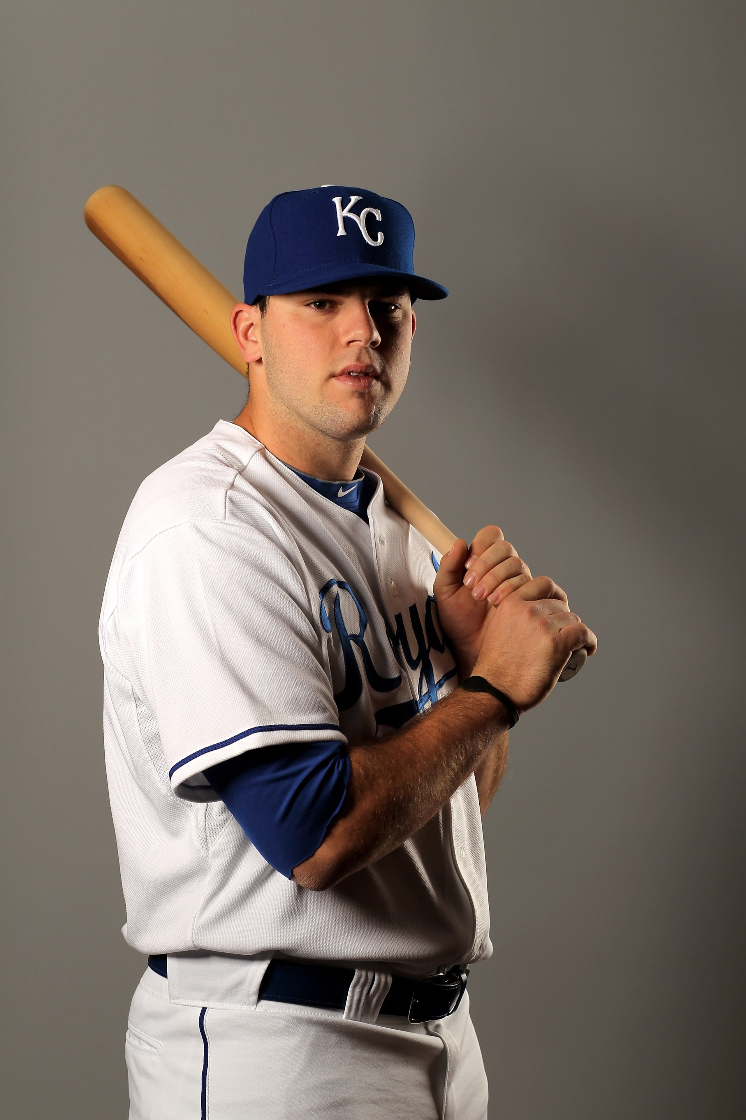 SURPRISE, AZ - FEBRUARY 26:  Mike Moustakas of the Kansas City Royals poses during photo media day at the Royals spring training complex on February 26, 2010 in Surprise, Arizona.  (Photo by Ezra Shaw/Getty Images)