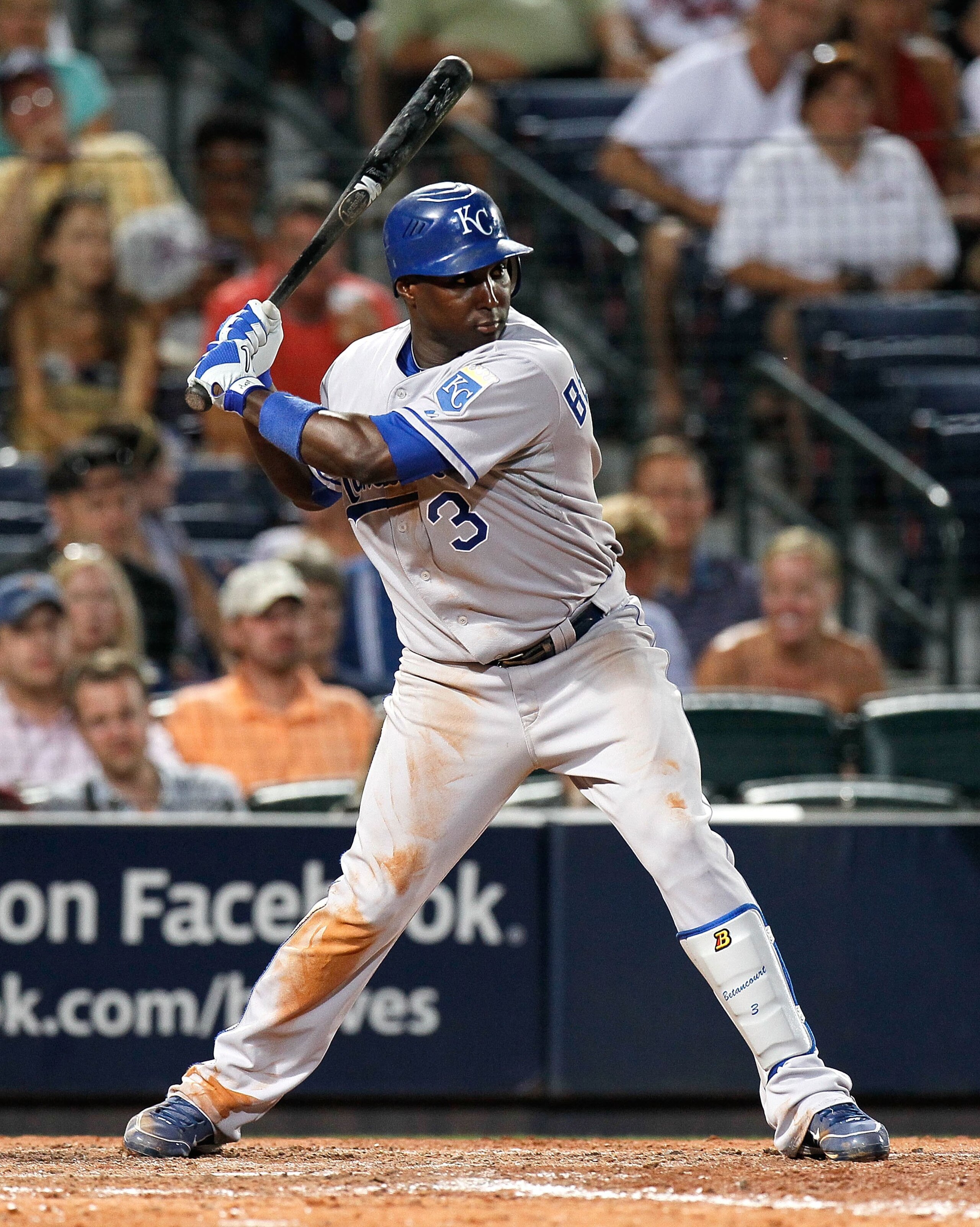 ATLANTA - JUNE 19:  Yuniesky Betancourt #3 of the Kansas City Royals against the Atlanta Braves at Turner Field on June 19, 2010 in Atlanta, Georgia.  (Photo by Kevin C. Cox/Getty Images)