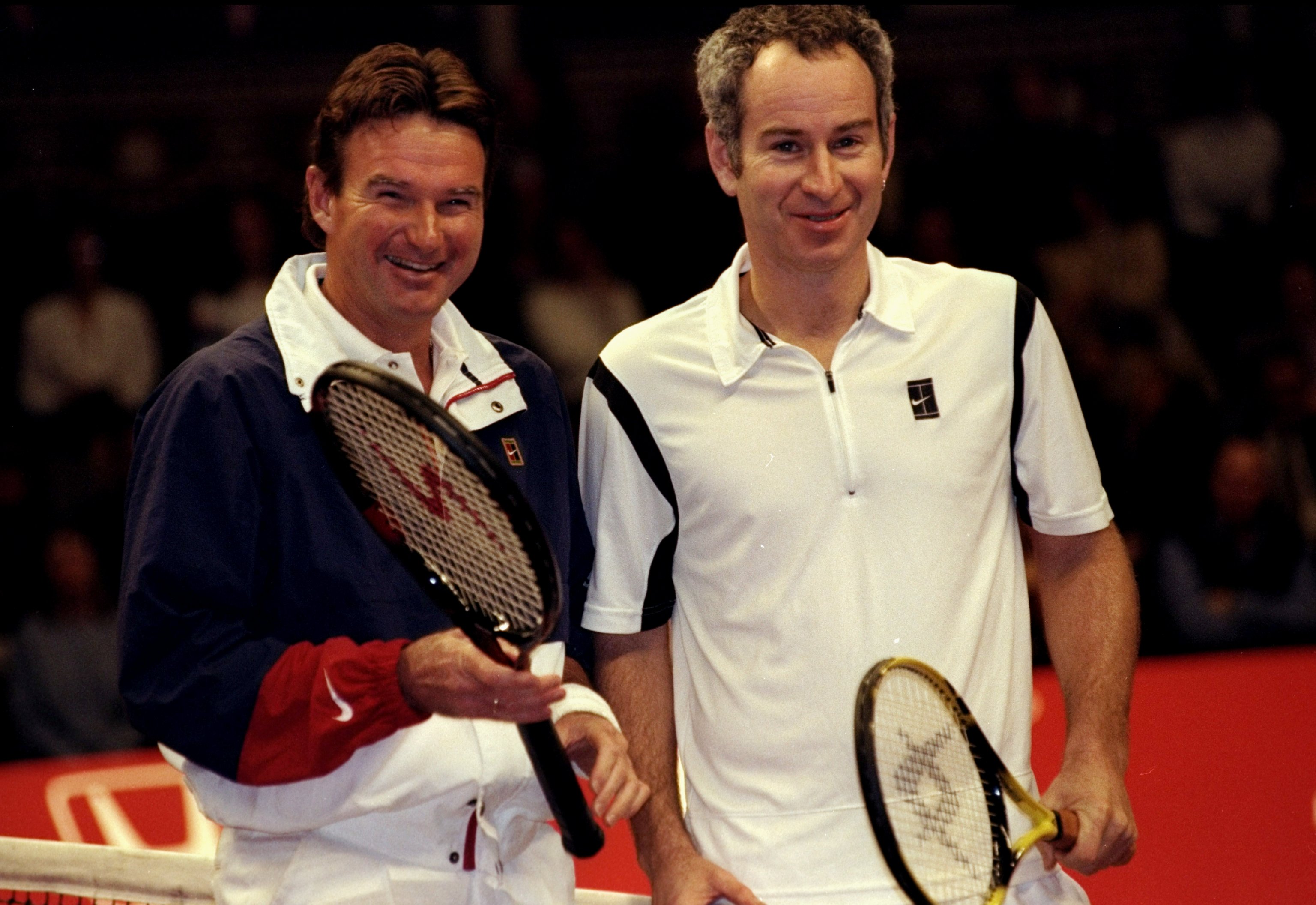 2 Dec 1999:  Jimmy Connors and John McEnroe of the USA during the ATP Seniors Honda Challenge held at the Royal Albert Hall in London, England.  \ Mandatory Credit: Tom Shaw /Allsport