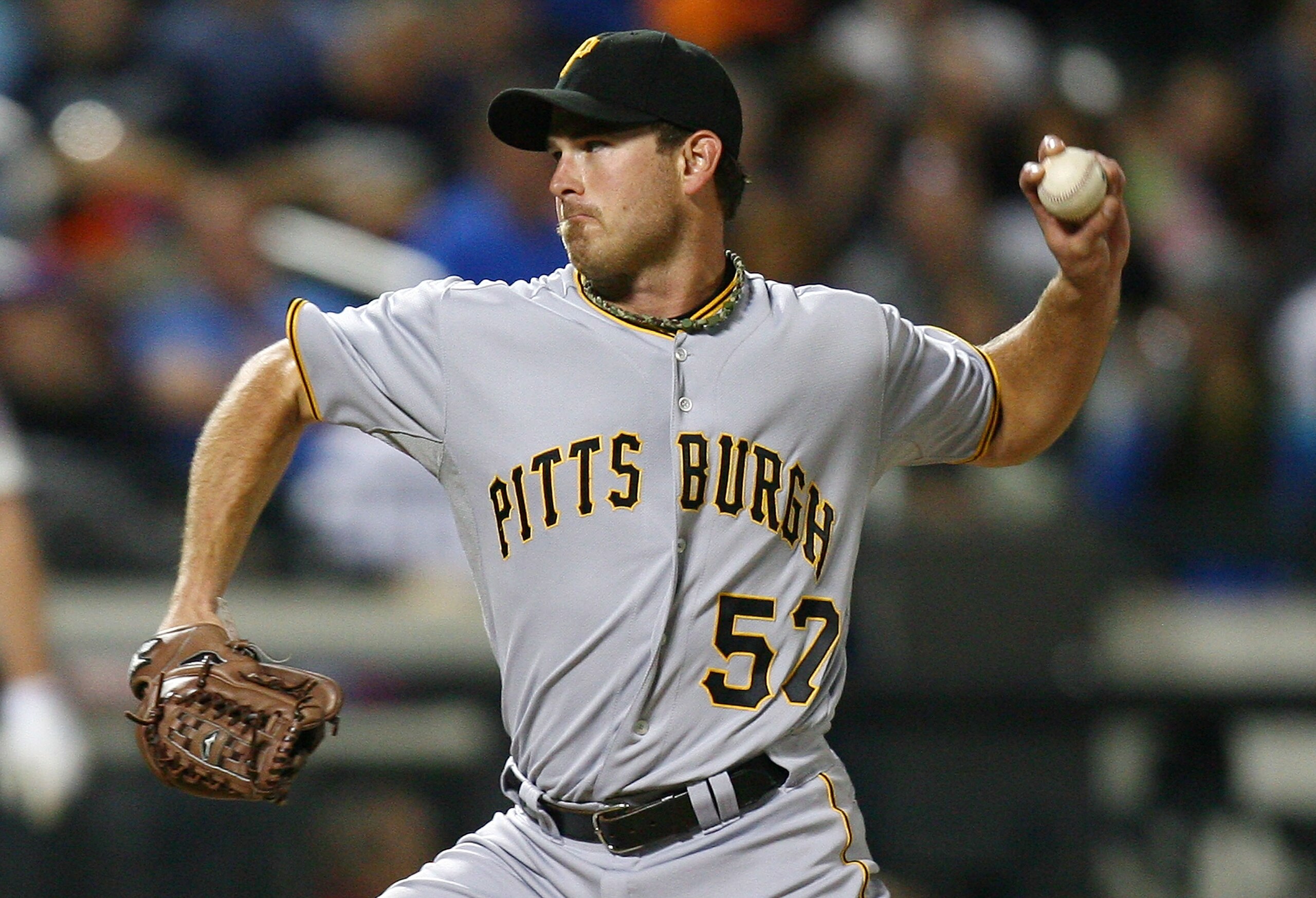 NEW YORK - SEPTEMBER 14:  Zach Duke #57 of the Pittsburgh Pirates pitches against the New York Mets on September 14, 2010 at Citi Field in the Flushing neighborhood of the Queens borough of New York City.  (Photo by Andrew Burton/Getty Images)