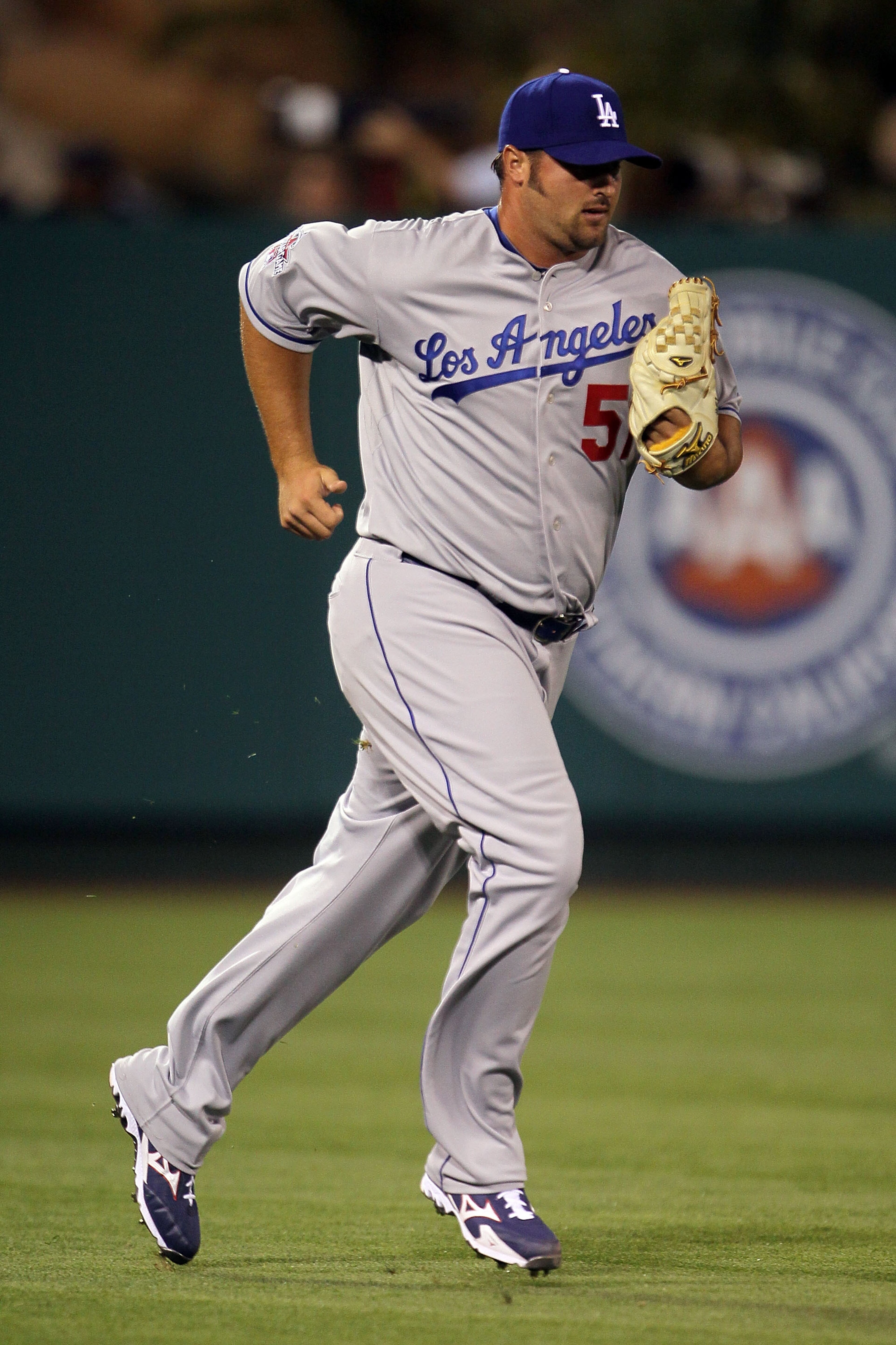ANAHEIM, CA - JULY 13:  National League All-Star Jonathan Broxton #51 of the Los Angeles Dodgers runs in during the 81st MLB All-Star Game at Angel Stadium of Anaheim on July 13, 2010 in Anaheim, California.  (Photo by Jeff Gross/Getty Images)