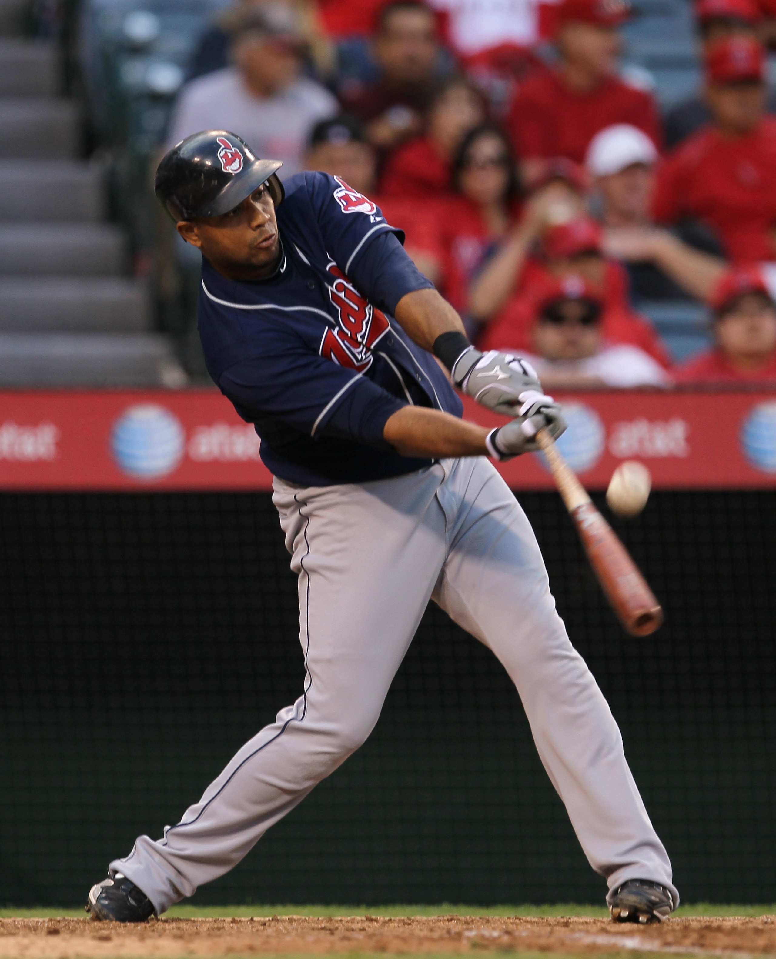 ANAHEIM, CA - SEPTEMBER 08:  Andy Marte   #25 of the Cleveland Indian bats against the Los Angeles Angels of Anaheim on September 8, 2010 at Angel Stadium in Anaheim, California.   The Angels won 4-3 in 16 innings.  (Photo by Stephen Dunn/Getty Images)