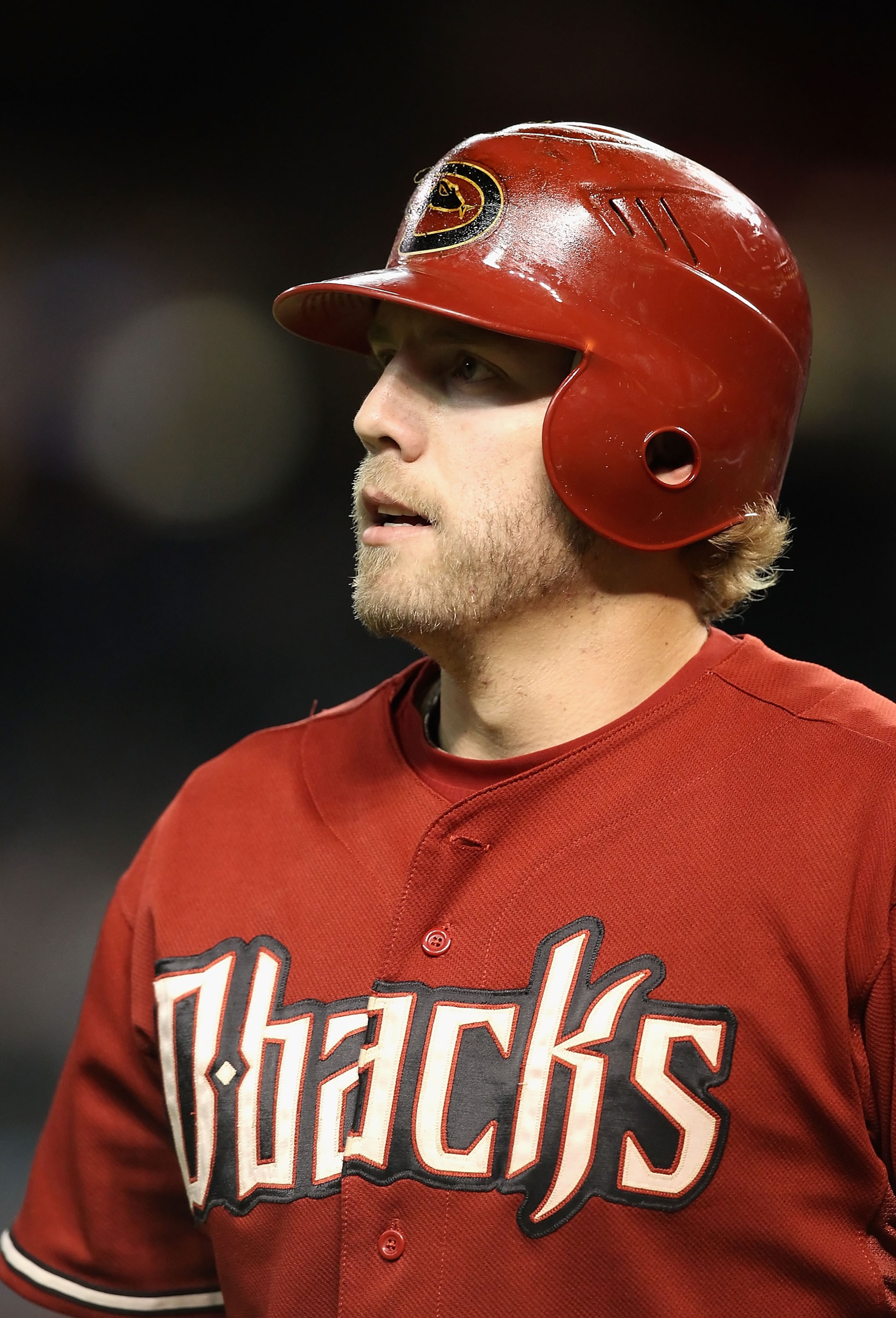 PHOENIX - SEPTEMBER 22:  Mark Reynolds #27 of the Arizona Diamondbacks reacts after striking out during the Major League Baseball game against the Colorado Rockies at Chase Field on September 22, 2010 in Phoenix, Arizona.  (Photo by Christian Petersen/Get