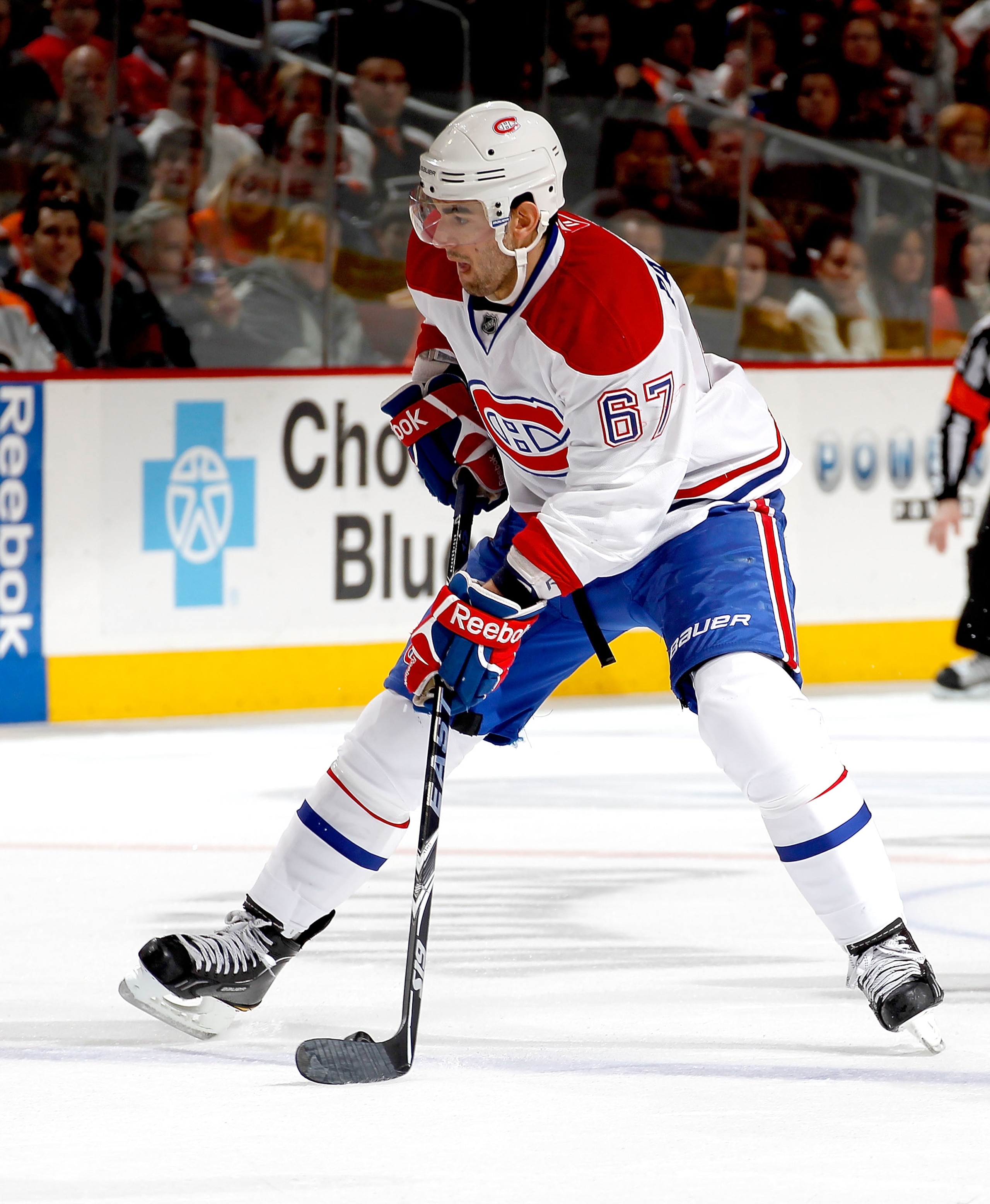 PHILADELPHIA, PA - JANUARY 25:  Max Pacioretty #67 of the Montreal Canadiens skates in an NHL hockey game against the Philadelphia Flyers at the Wells Fargo Center on January 25, 2011 in Philadelphia, Pennsylvania.  (Photo by Paul Bereswill/Getty Images)