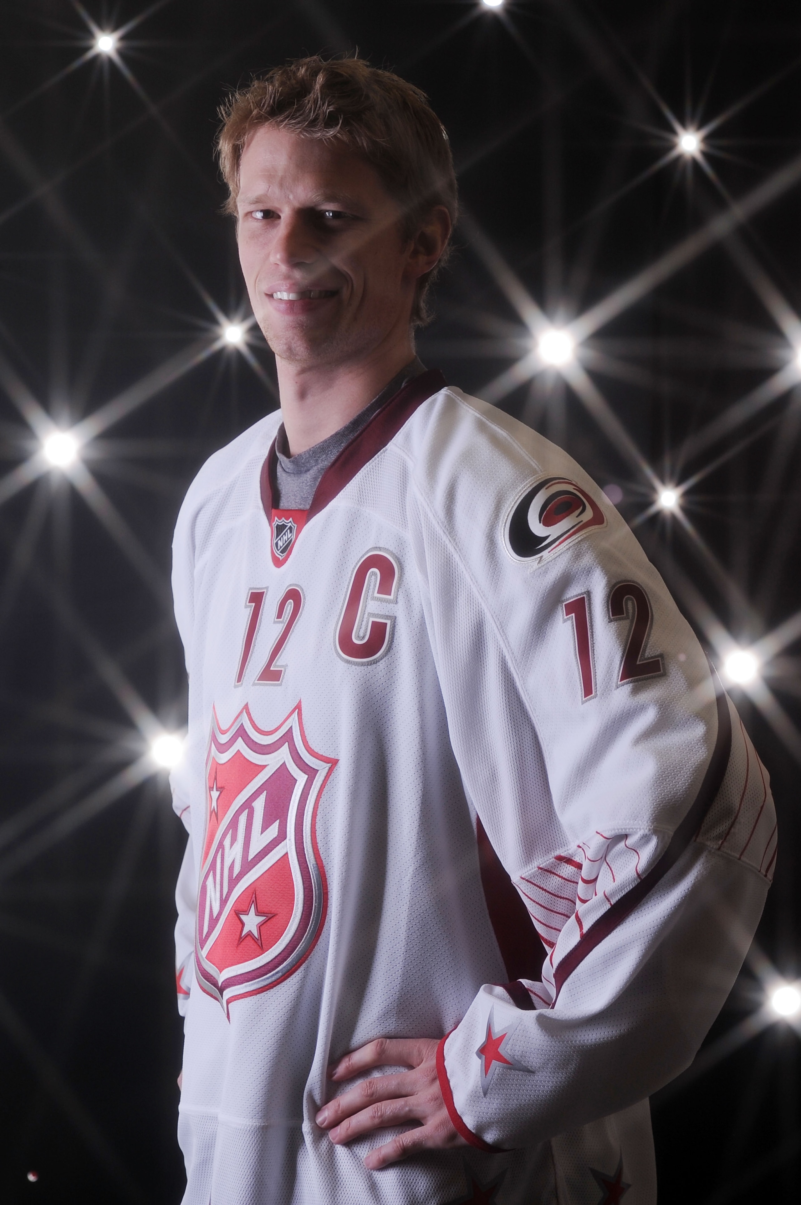 RALEIGH, NC - JANUARY 30:  Eric Staal #12 of the Carolina Hurricanes poses for a portrait before the 58th NHL All-Star Game at RBC Center on January 30, 2011 in Raleigh, North Carolina.  (Photo by Harry How/Getty Images)