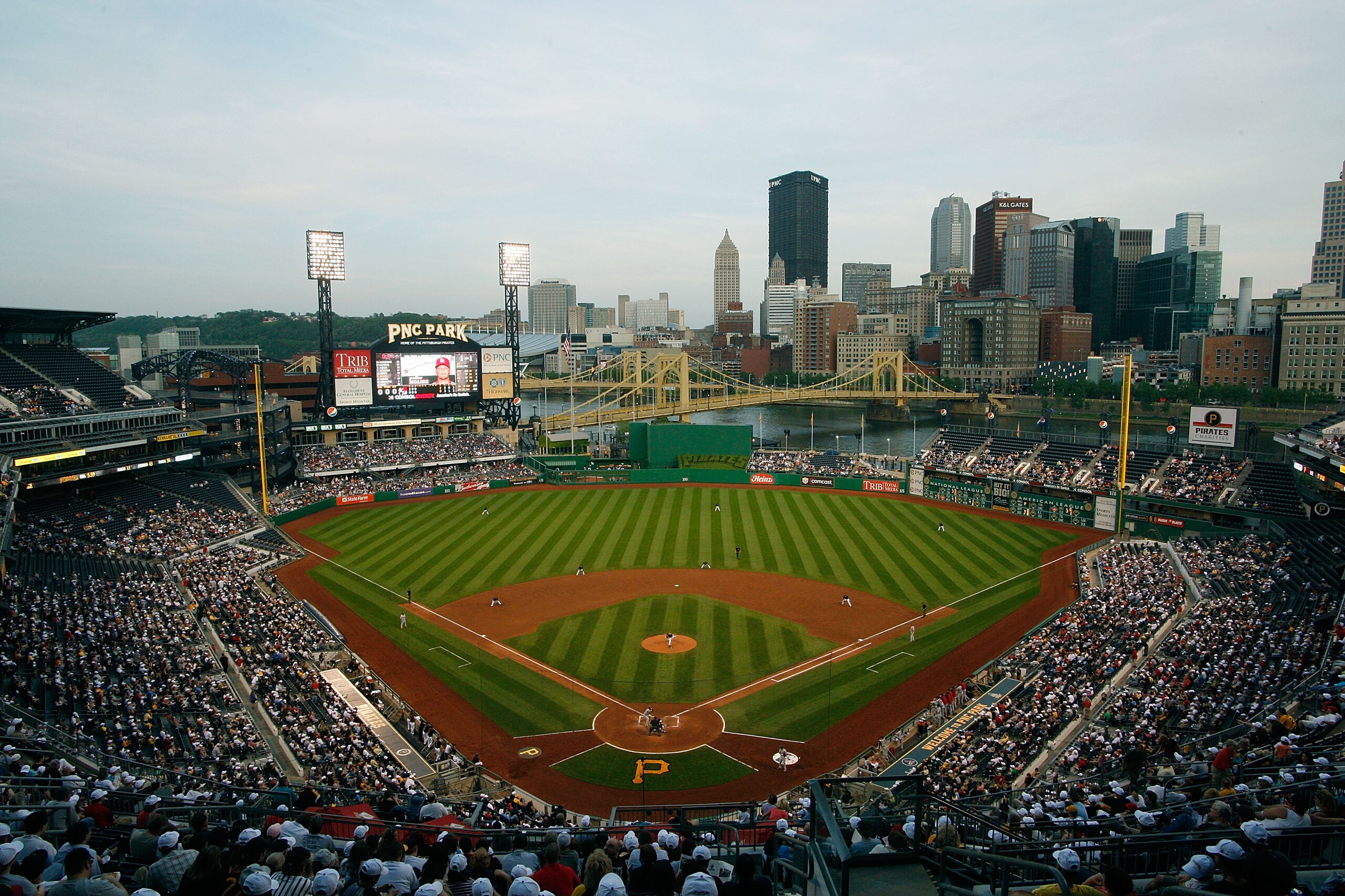 PITTSBURGH - MAY 07:  A view of downtown Pittsburgh during the Pittsburgh Pirates game against the St Louis Cardinals on May 7, 2010 at PNC Park in Pittsburgh, Pennsylvania.  (Photo by Jared Wickerham/Getty Images)