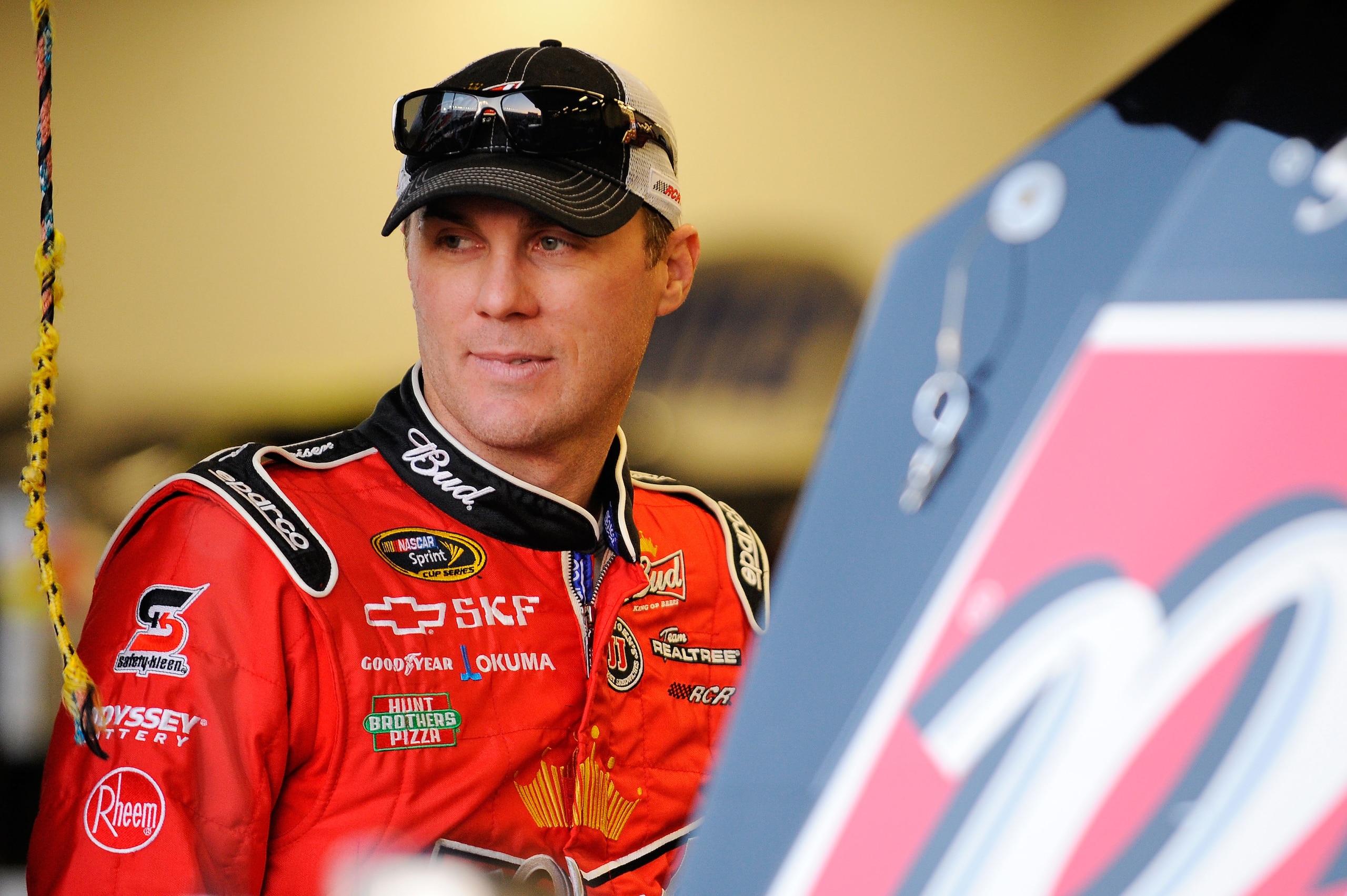 DAYTONA BEACH, FL - FEBRUARY 11: Kevin Harvick, driver of the #29 Budweiser Chevrolet, stands in the garage area during practice for the NASCAR Budweiser Shootout at Daytona International Speedway on February 11, 2011 in Daytona Beach, Florida. (Photo b DAYTONA BEACH, FL - FEBRUARY 11: Kevin Harvick, driver of the #29 Budweiser Chevrolet, stands in the garage area during practice for the NASCAR Budweiser Shootout at Daytona International Speedway on February 11, 2011 in Daytona Beach, Florida. (Photo b