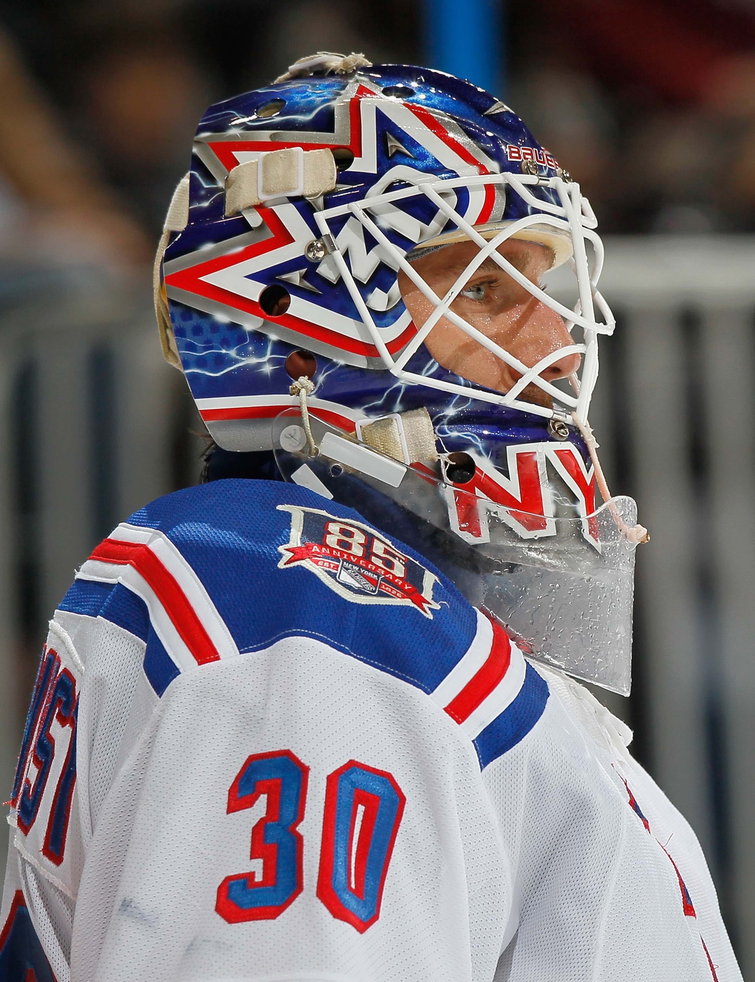 ATLANTA, GA - FEBRUARY 11:  Goaltender Henrik Lundqvist #30 of the New York Rangers waits for a face off against the Atlanta Thrashers at Philips Arena on February 11, 2011 in Atlanta, Georgia.  (Photo by Kevin C. Cox/Getty Images)