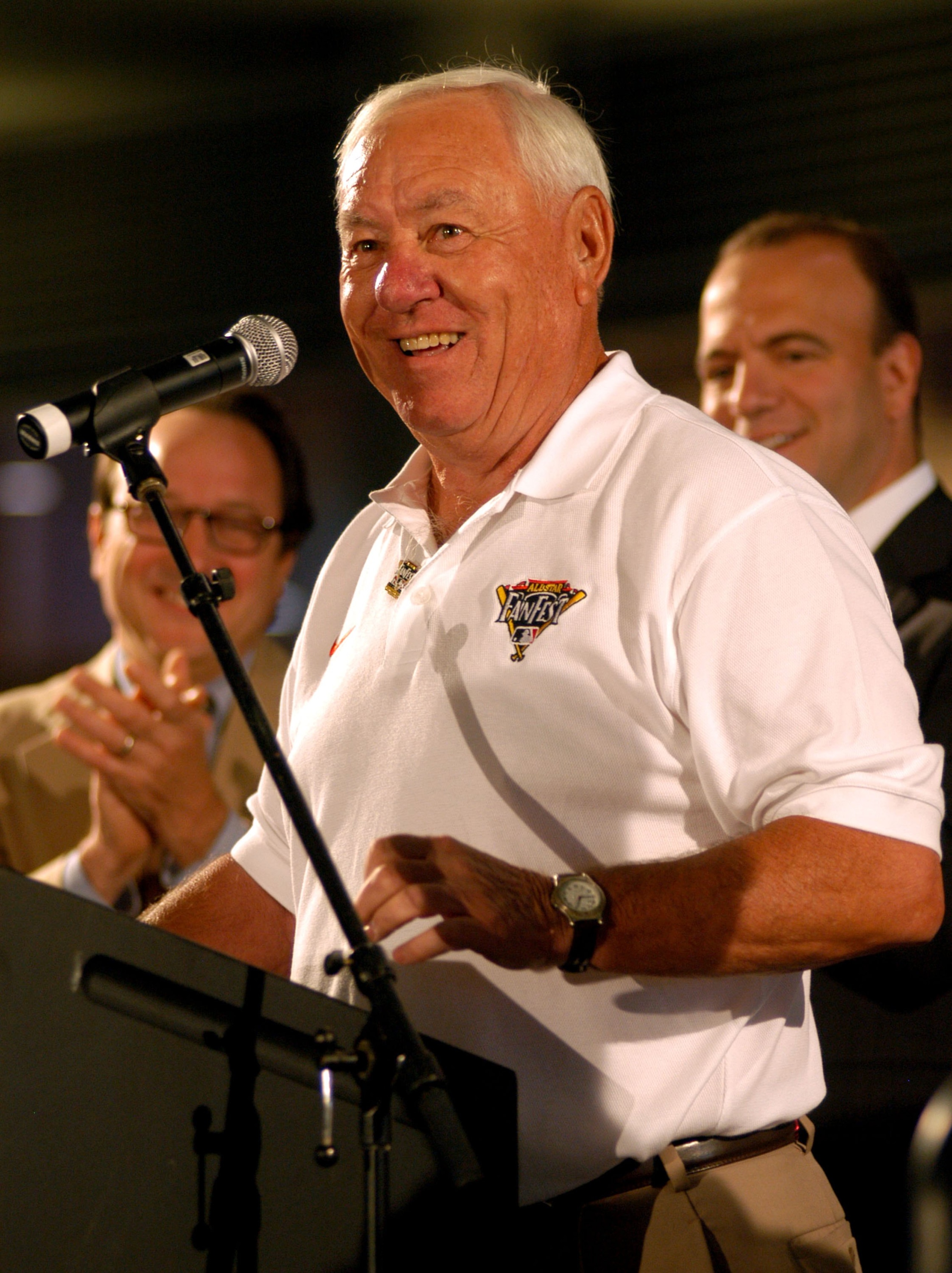 PITTSBURGH - JULY 7: Former Pirate great Bill Mazeroski speaks to fans prior to the opening of Fan Fest for the Major League Baseball 2006 All-Star game at the David L. Lawrence Convention Center July 7, 2006 in Pittsburgh, Pennsylvania. (Photo by Paul Ha PITTSBURGH - JULY 7: Former Pirate great Bill Mazeroski speaks to fans prior to the opening of Fan Fest for the Major League Baseball 2006 All-Star game at the David L. Lawrence Convention Center July 7, 2006 in Pittsburgh, Pennsylvania. (Photo by Paul Ha