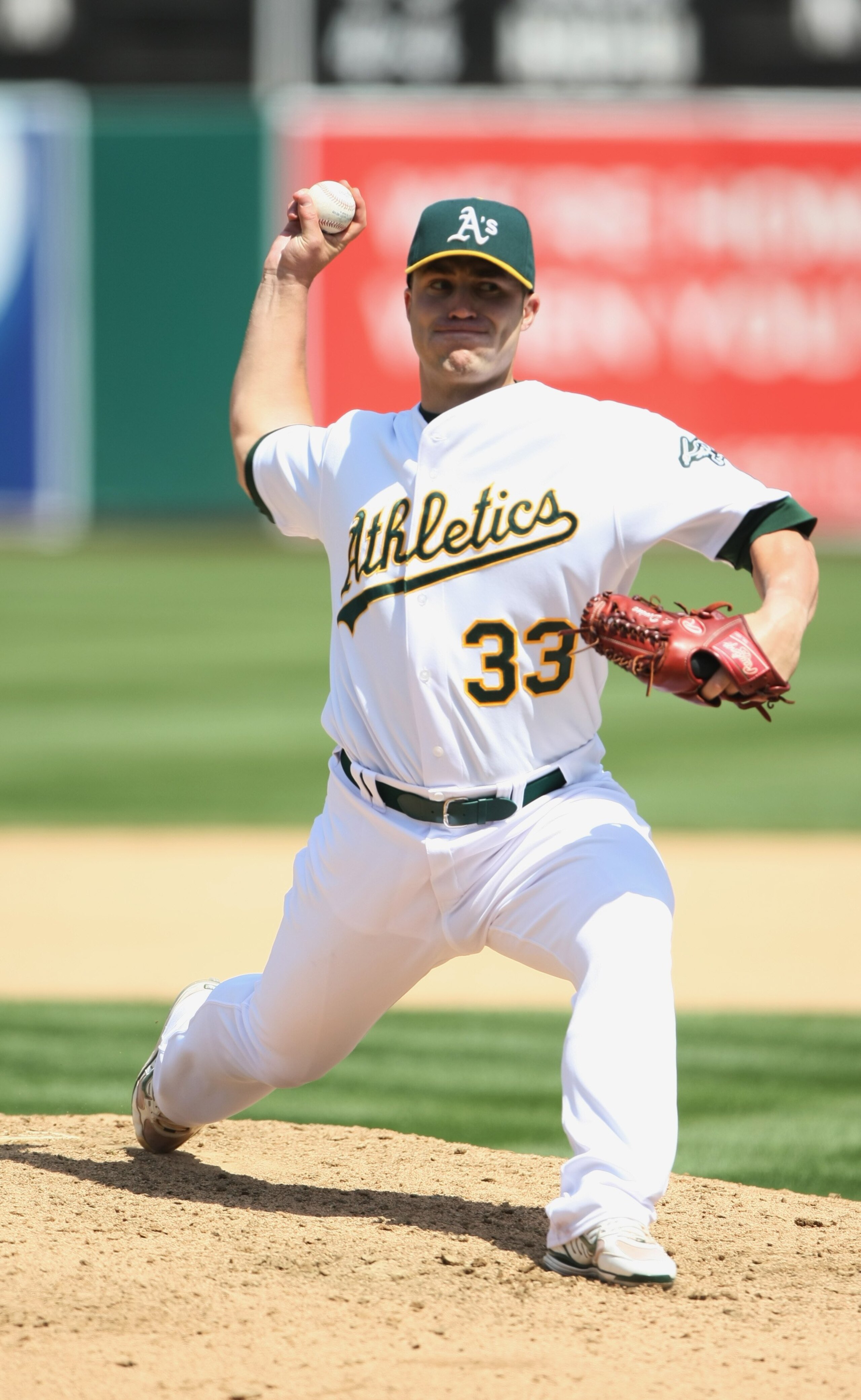 OAKLAND, CA - MAY 7:  Joey Devine #33 of the Oakland Athletics throws a pitch against the Baltimore Orioles during a MLB game on May 7, 2008 at McAfee Coliseum in Oakland, California.  (Photo by: Jed Jacobsohn/Getty Images)