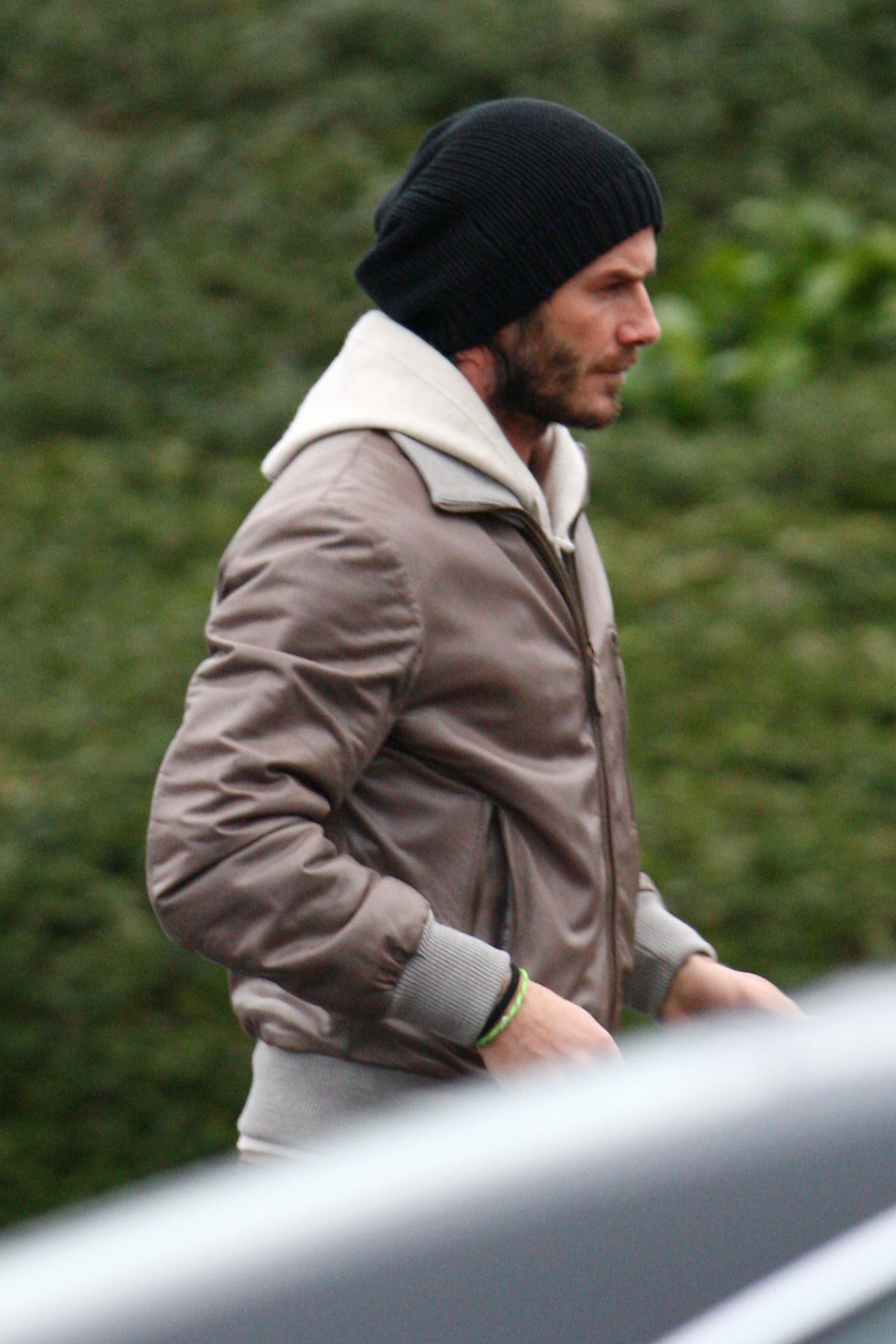 CHIGWELL, UNITED KINGDOM - JANUARY 11: David Beckham sighted leaving Tottenham Hotspur's training complex on January 11, 2011 in Chigwell, England. (Photo by Neil Mockford/Getty Images)