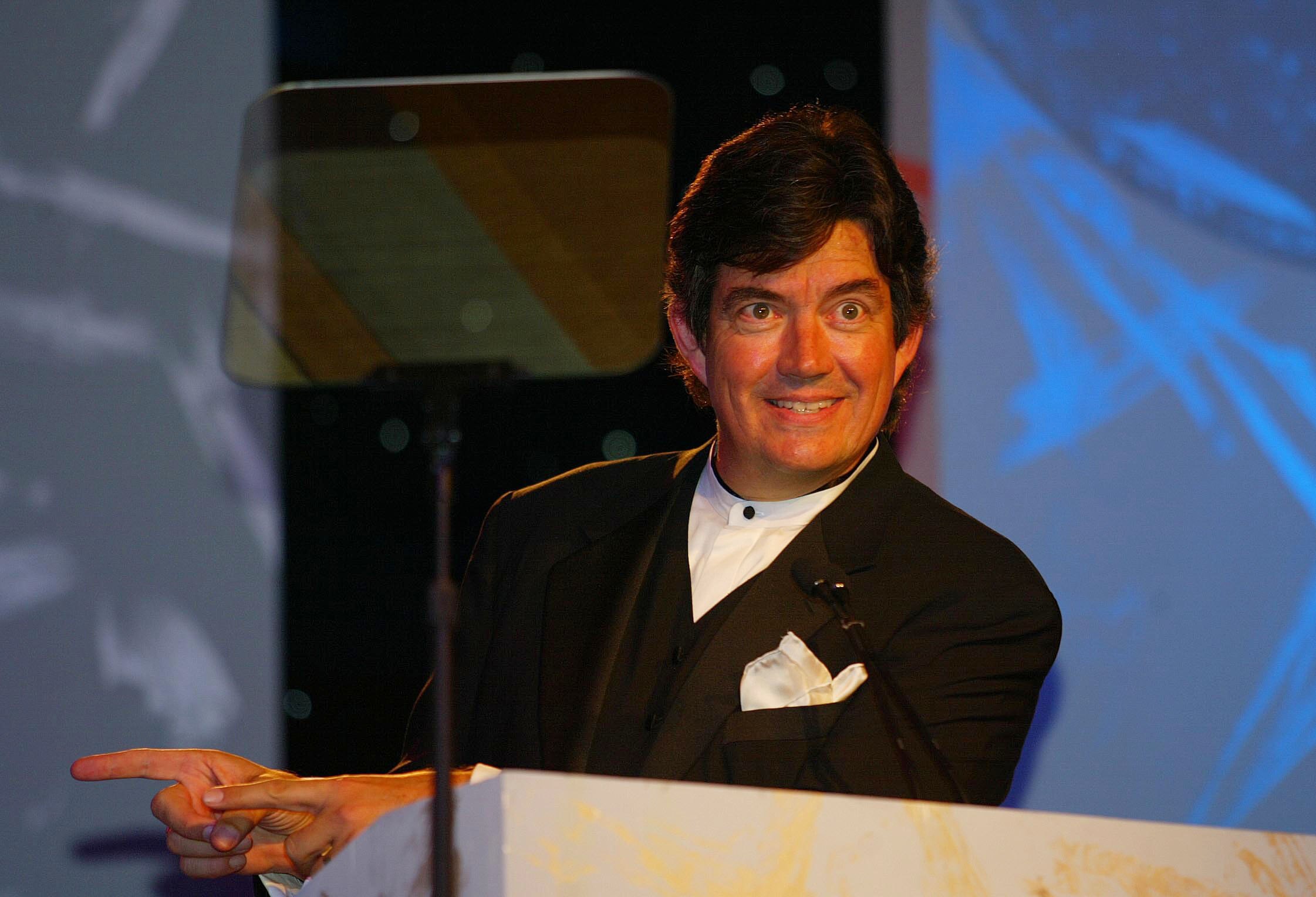 MIAMI - NOVEMBER 22:  Speed presenter Bob Varsha during the end of season Awards Banquet for the CART (Championship Auto Racing Teams) Fed Ex Championship Series on November 22, 2002  at the Inter-Continental Hotel in Miami,Florida .(Photo by Darrell Ingh