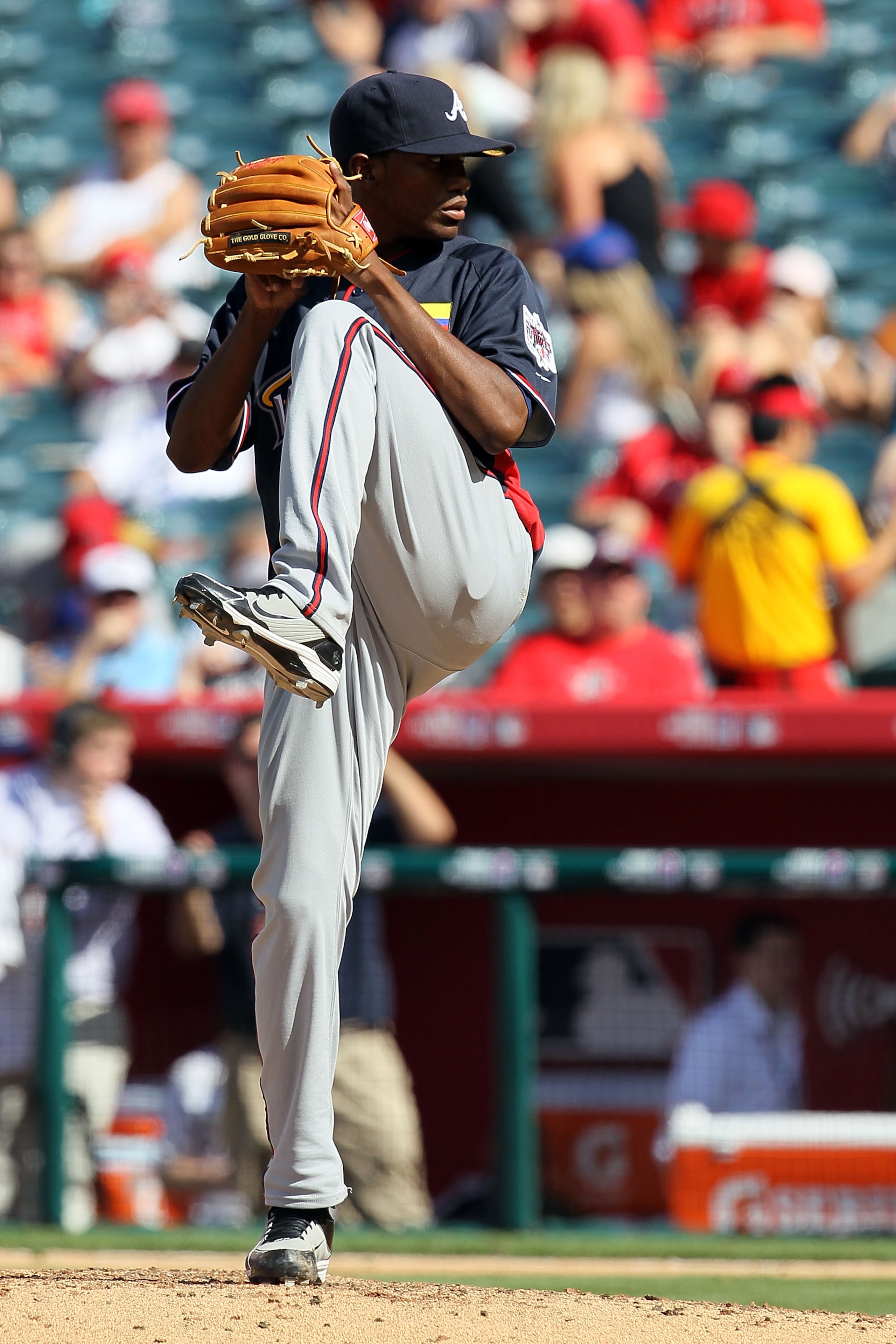 ANAHEIM, CA - JULY 11:  World Futures All-Star Julio Tehaeran #39 of the Atlanta Braves throws a pitch during the 2010 XM All-Star Futures Game at Angel Stadium of Anaheim on July 11, 2010 in Anaheim, California.  (Photo by Stephen Dunn/Getty Images)