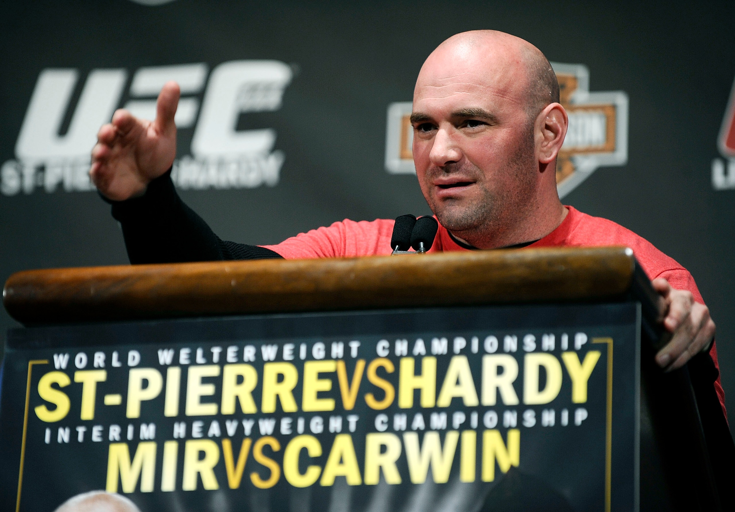 NEW YORK - MARCH 24:  Dana White, president of the UFC, speaks at a press conference for UFC 111 at Radio City Music Hall on March 24, 2010 in New York City.  (Photo by Jeff Zelevansky/Getty Images)
