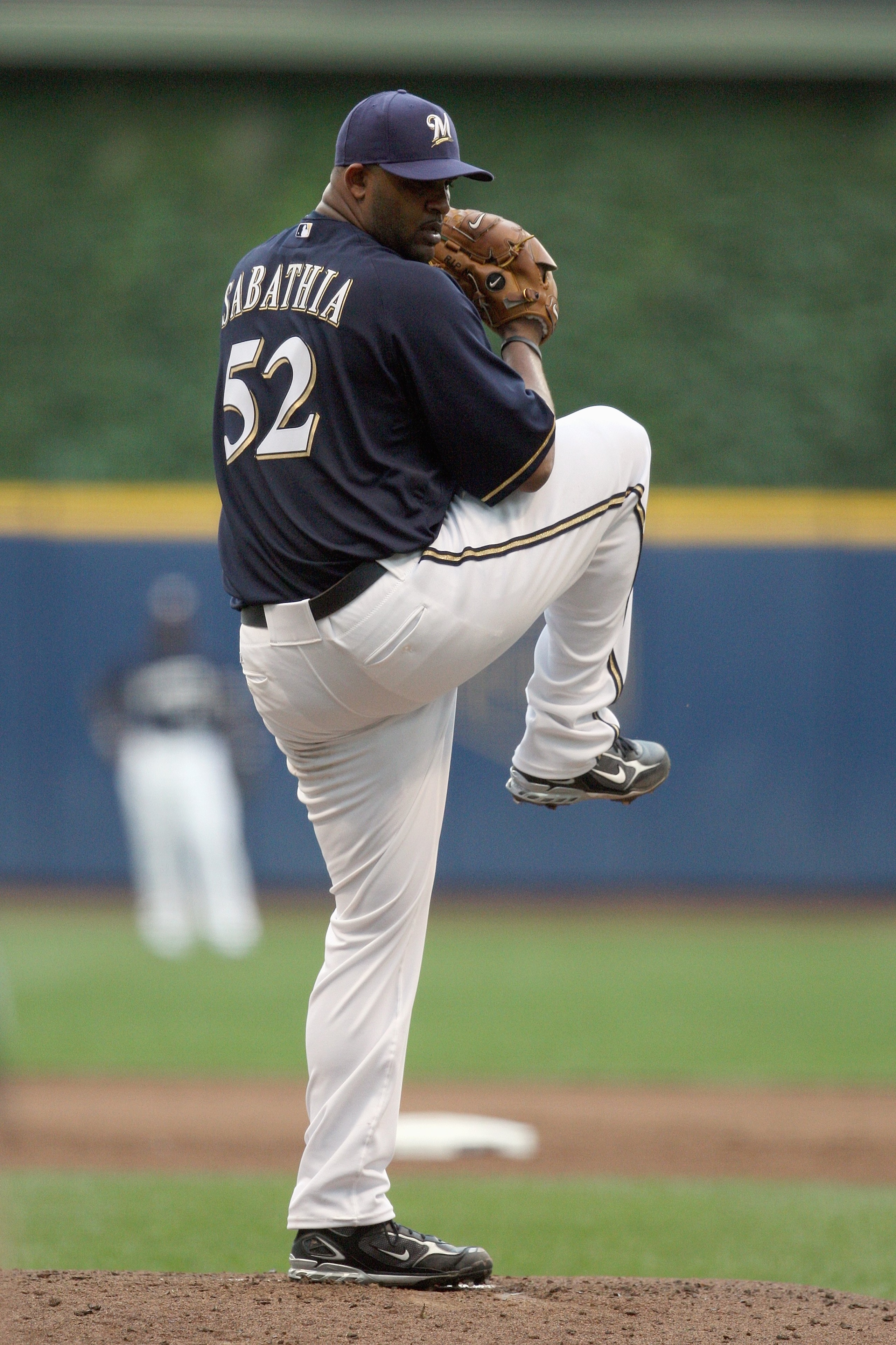 MILWAUKEE - JULY 8: CC Sabathia #52 of the Milwaukee Brewers delivers the ball against the Colorado Rockies in his first start since being traded by the Cleveland Indians at Miller Park July 8, 2008 in Milwaukee, Wisconsin. (Photo by Jonathan Daniel/Getty