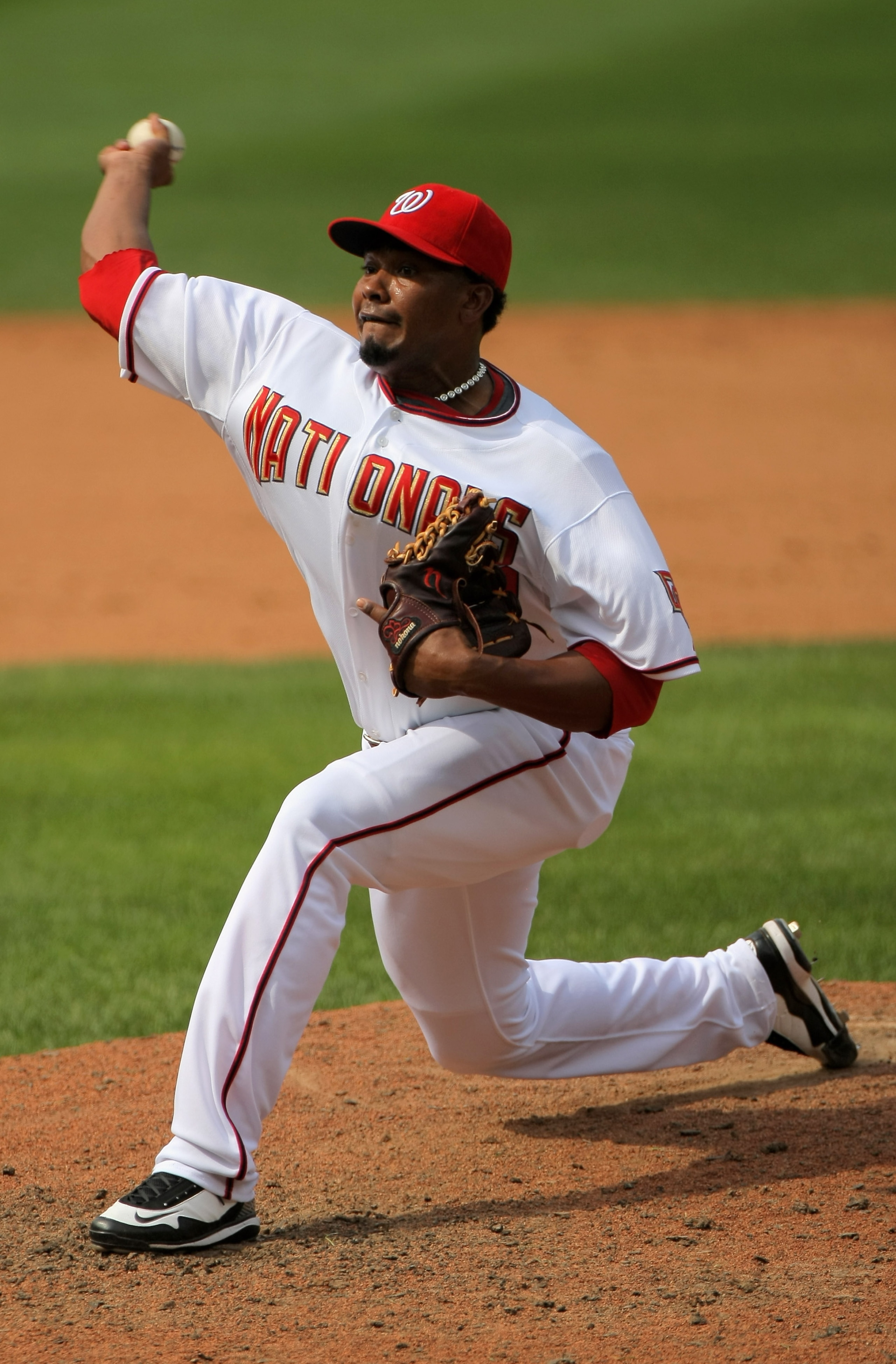 WASHINGTON - AUGUST 06:  Relief pitcher Jorge Sosa #29 of the Washington Nationals delivers against the Florida Marlins at Nationals Park on August 6, 2009 in Washington, DC. Sosa earned the win as the Nationals defeated the Marlins 12-8.  (Photo by Doug