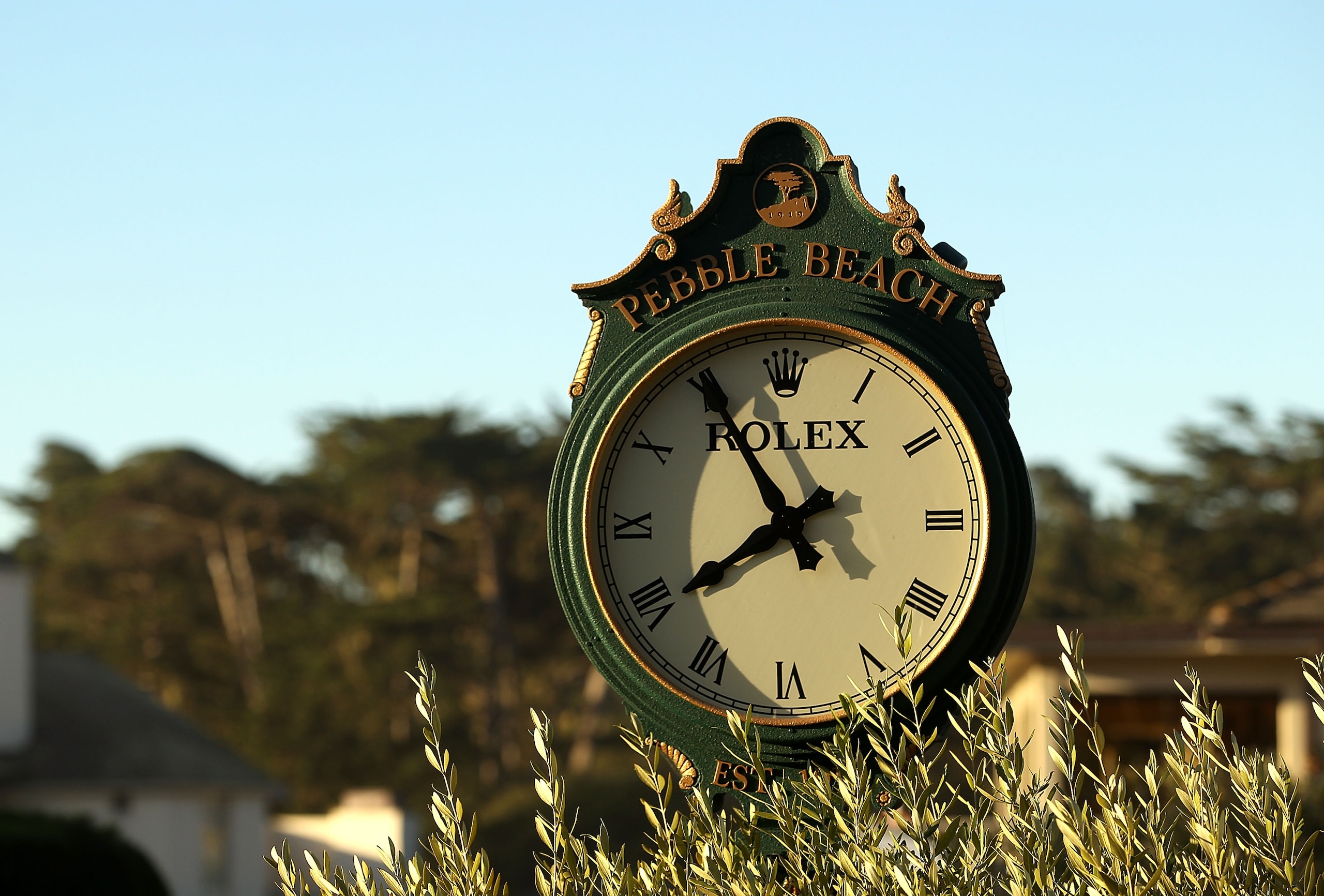 PEBBLE BEACH, CA - FEBRUARY 12: The Rolex clock next to the first hole tee box at the AT&T Pebble Beach National Pro-Am at the Pebble Beach Golf Links on February 12, 2011 in Pebble Beach, California (Photo by Ezra Shaw/Getty Images) PEBBLE BEACH, CA - FEBRUARY 12: The Rolex clock next to the first hole tee box at the AT&T Pebble Beach National Pro-Am at the Pebble Beach Golf Links on February 12, 2011 in Pebble Beach, California (Photo by Ezra Shaw/Getty Images)
