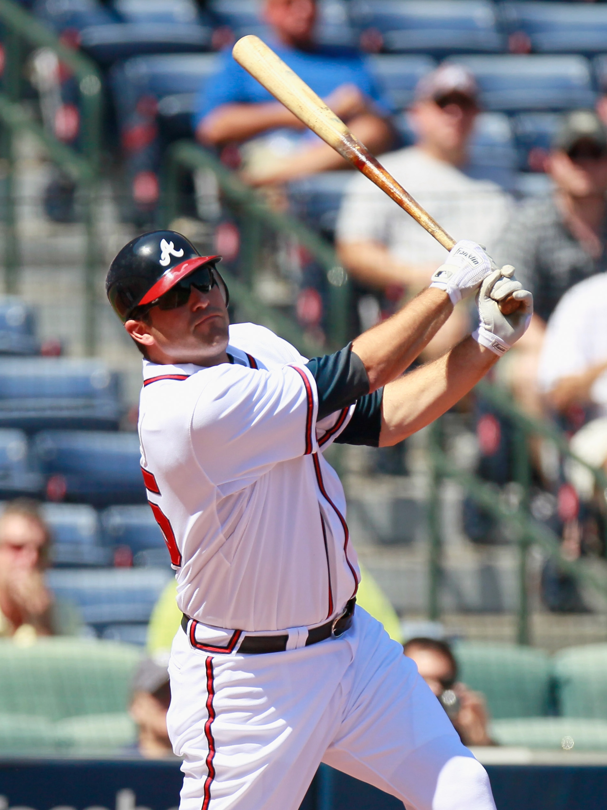 ATLANTA - SEPTEMBER 15:  Troy Glaus #25 of the Atlanta Braves against the Washington Nationals at Turner Field on September 15, 2010 in Atlanta, Georgia.  (Photo by Kevin C. Cox/Getty Images)