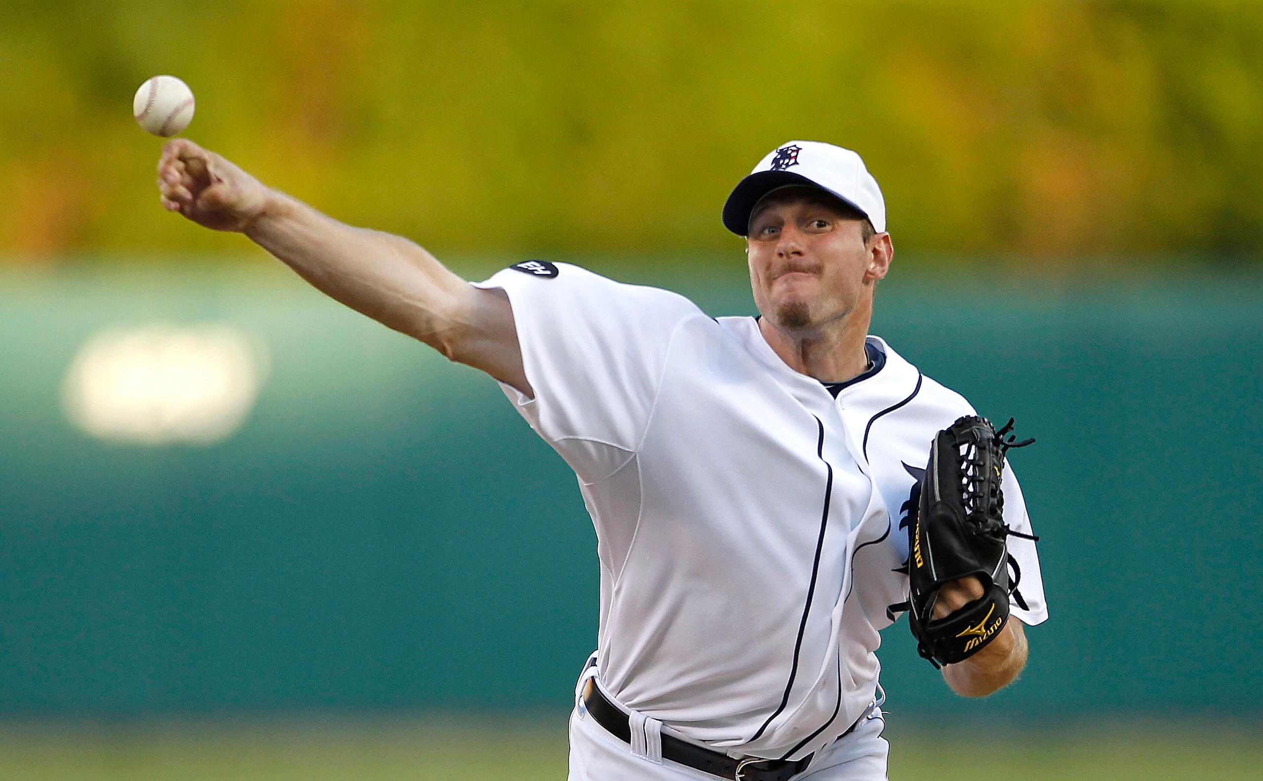 DETROIT - JULY 02:  Max Scherzer #37 of the Detroit Tigers pitches in the third inning during the game against the Seattle Mariners on July 2, 2010 at Comerica Park in Detroit, Michigan.  The Tigers defeated the Mariners 7-1. (Photo by Leon Halip/Getty Im